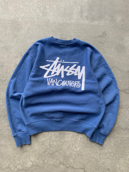 (L/XL) Stussy Vancouver Blue Crewneck
