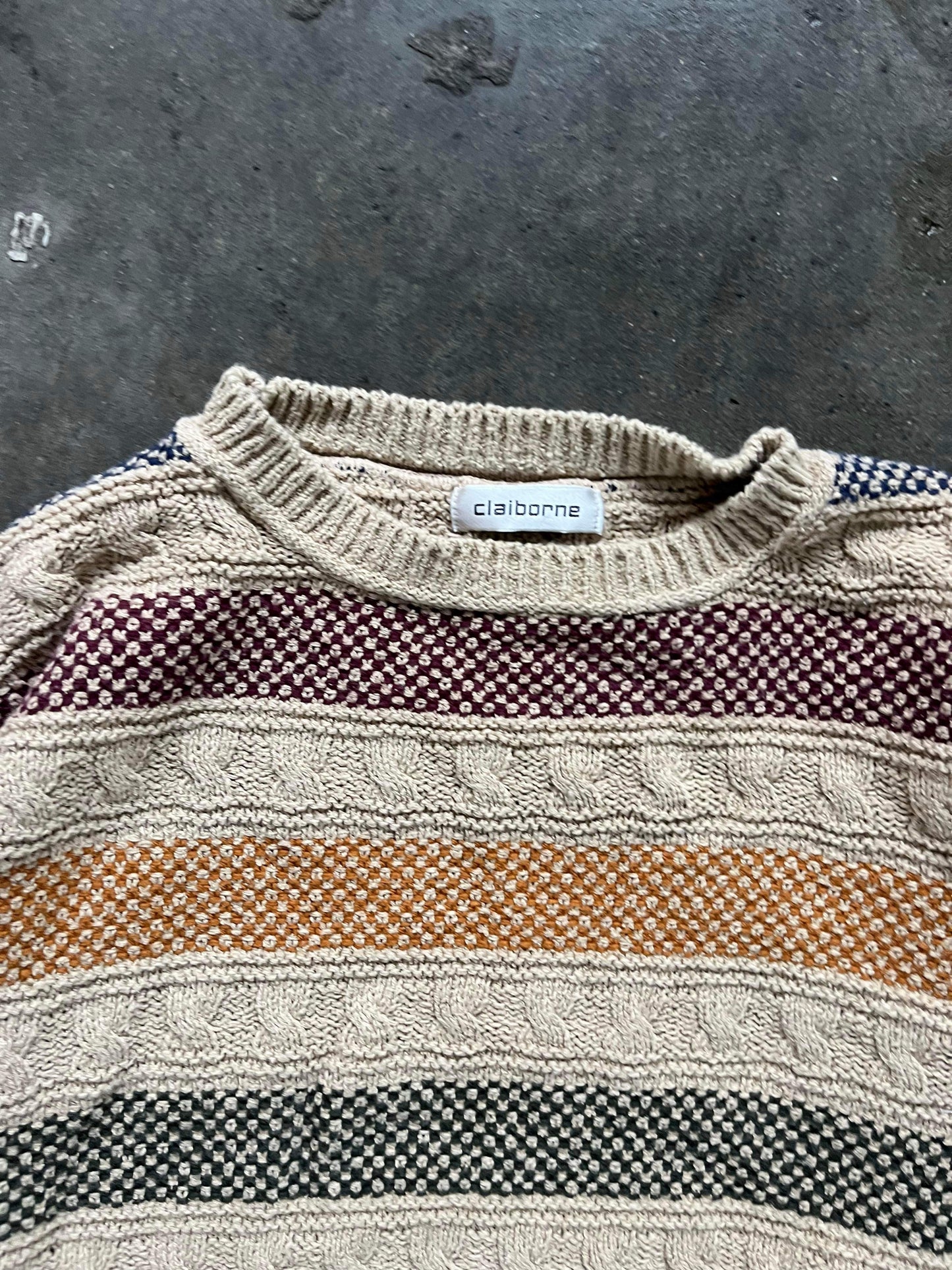 (M) Vintage Textured Multi Color Knit