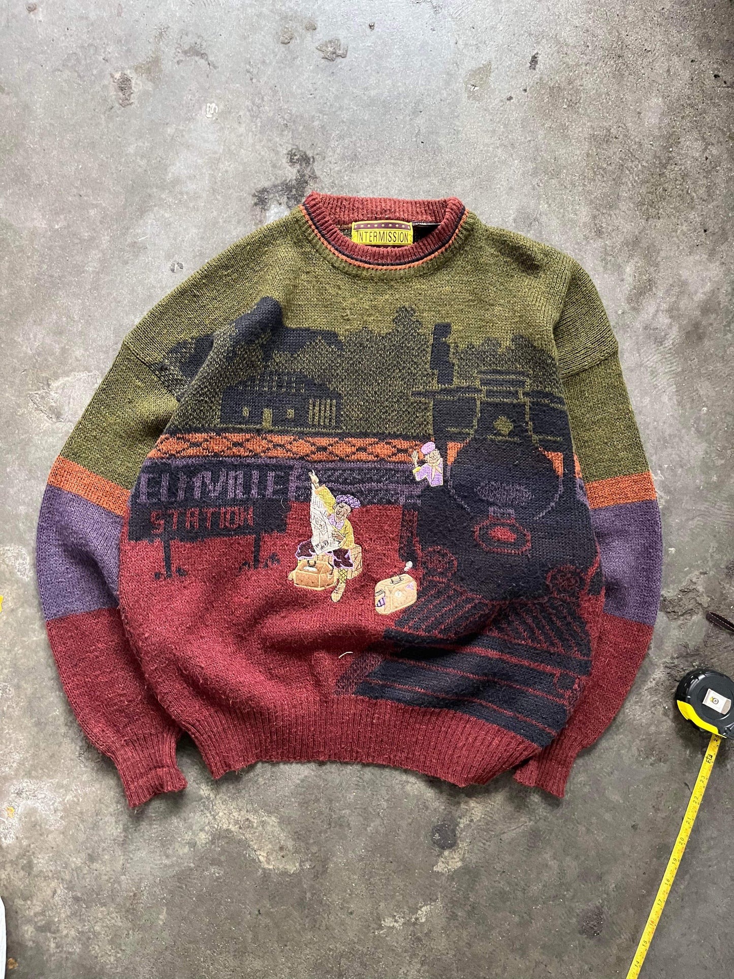 (XL/2X) Vintage Train Stn Knit