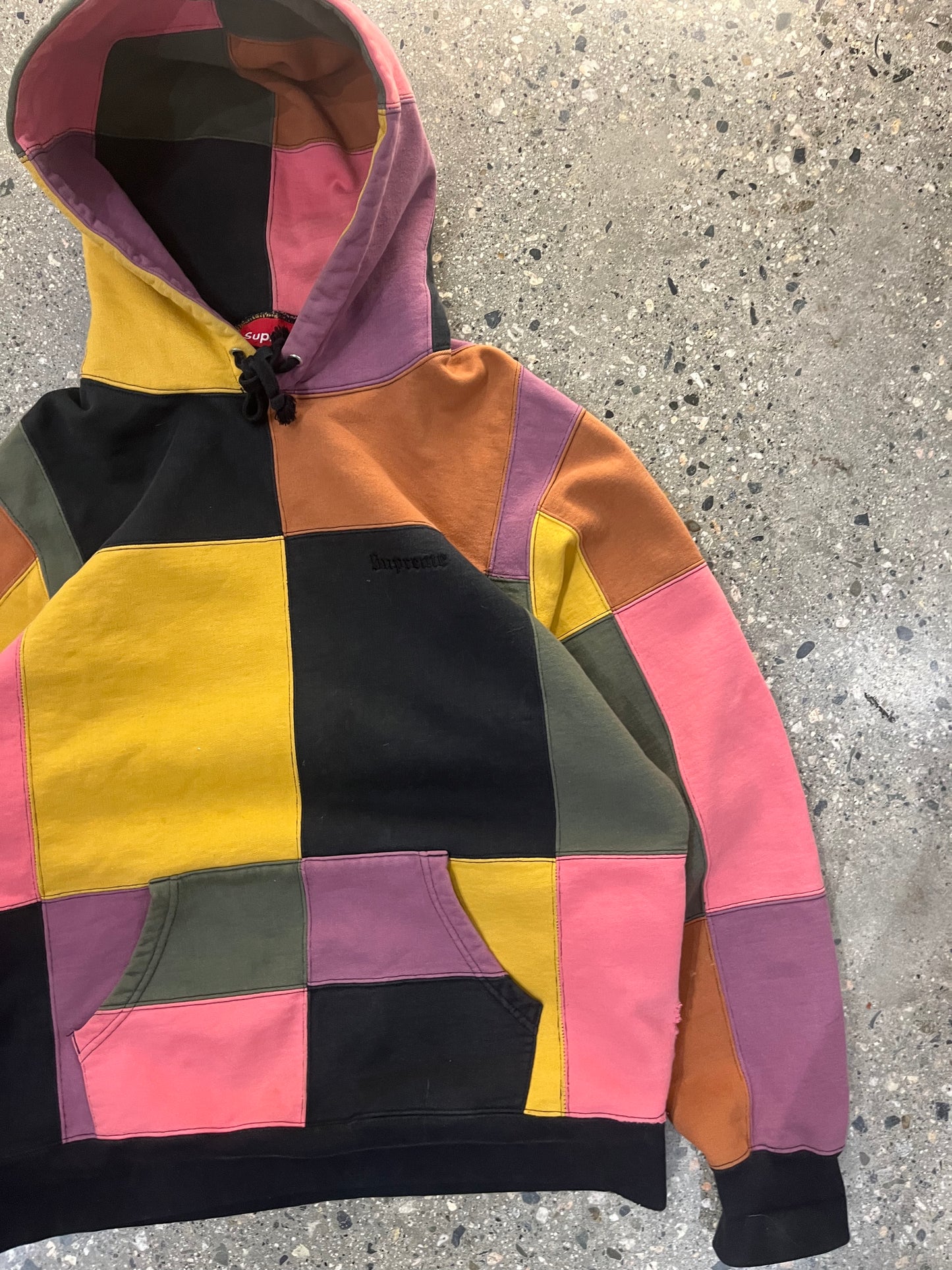 (M)  Supreme Colour-Block Squares Hoodie