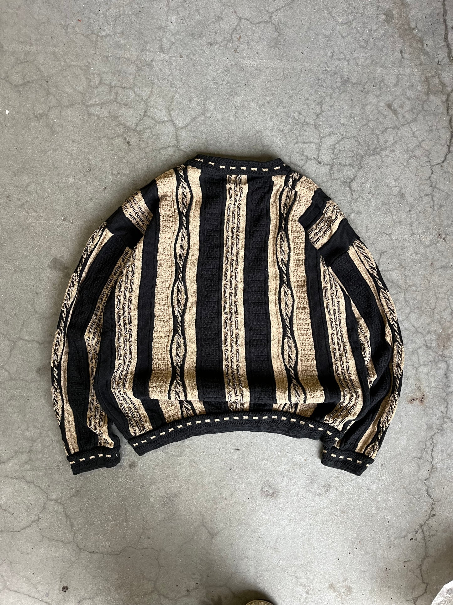 (M) 90s Tosani Textured 3D Knit Brown / Black