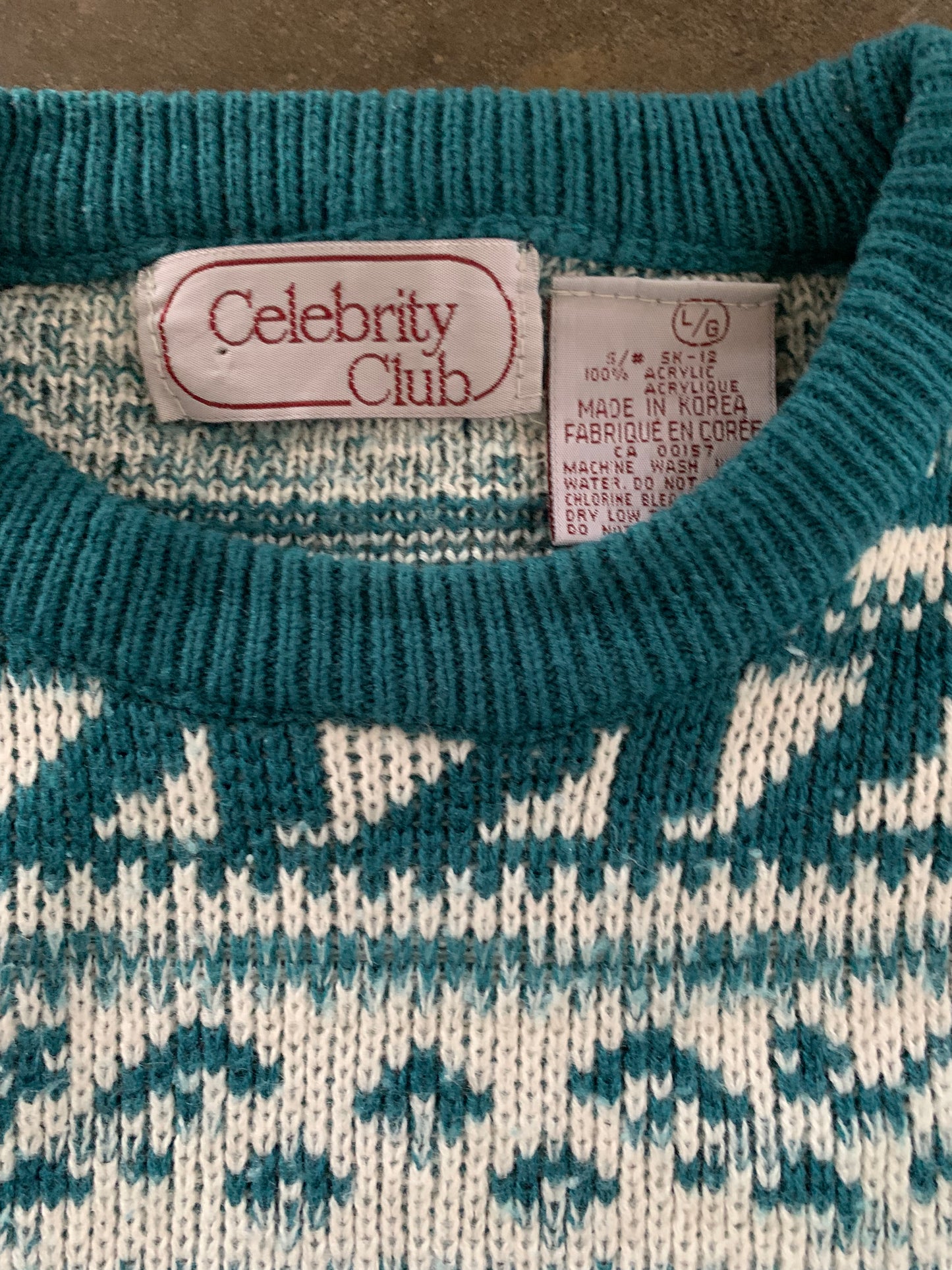 (M) 80’s Vintage Pattern Knit