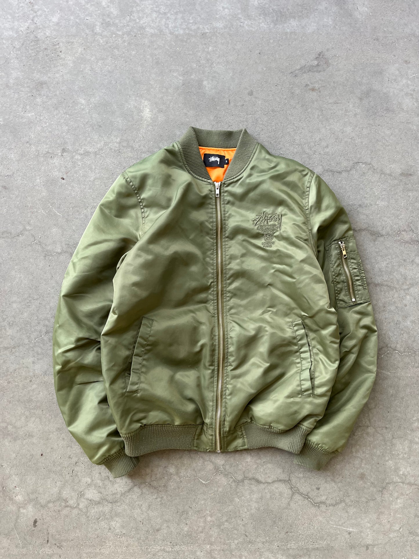 (S) 00s Stüssy Aviator Bomber Green