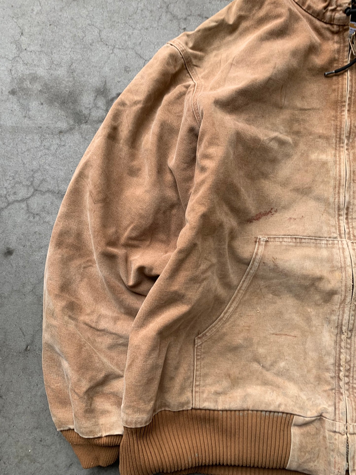 (2X) Sunfaded Tan Carhartt Hooded Jkt