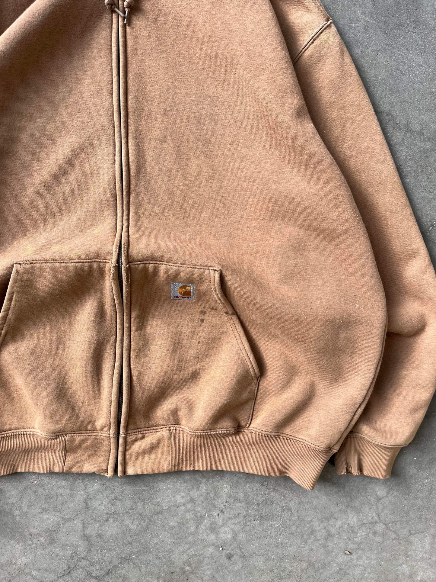 (2X) Carhartt Sand Brown Zip Up Hoodie