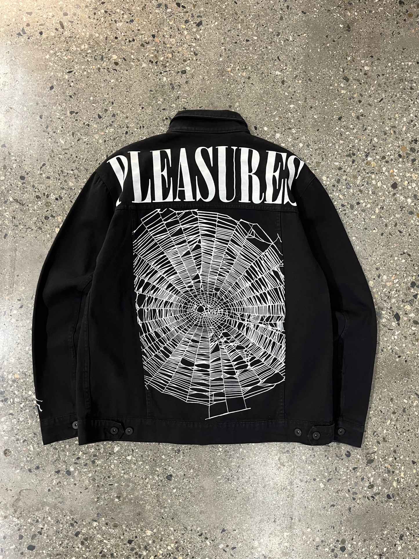 (L) 00's Pleasures web Black Denim Jacket