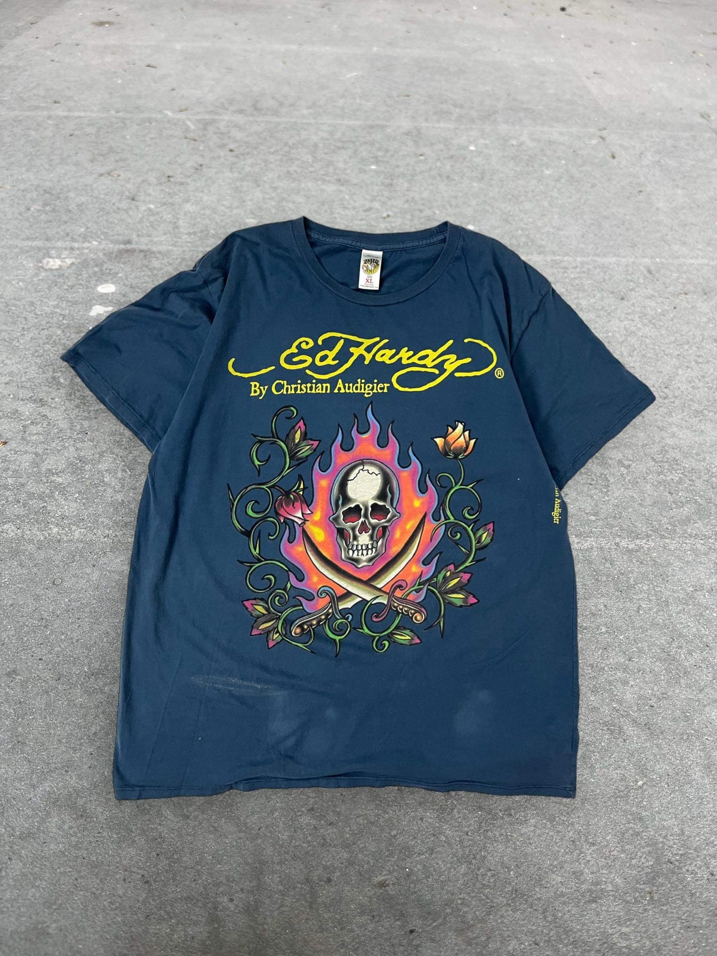 (XL/2X) Ed Hardy Skull Tee