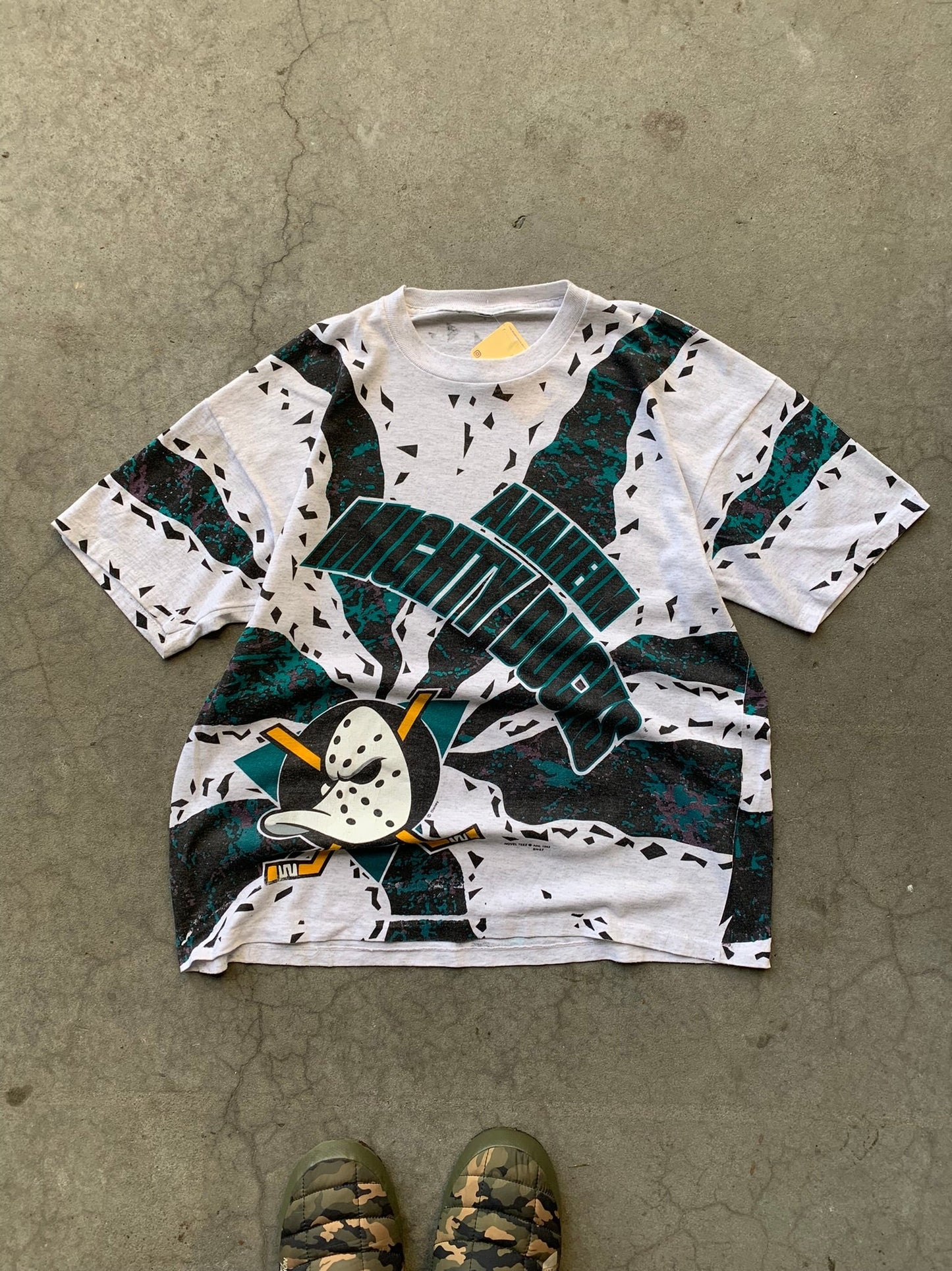 (L) 1993 Novel Tees Anaheim Might Ducks AOP