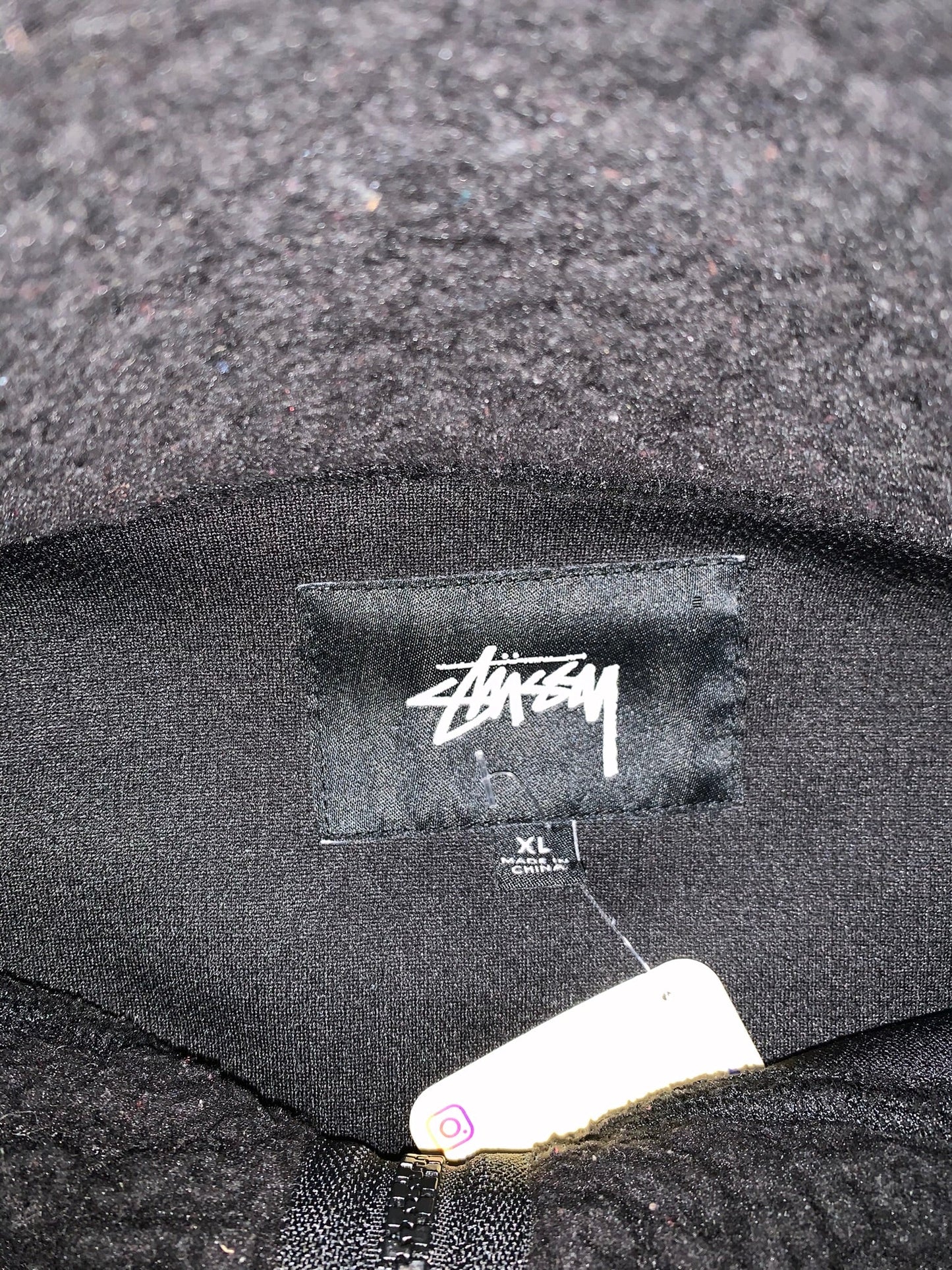 (XL/2X) Stussy Black Fleece Deep Pile Zip Up