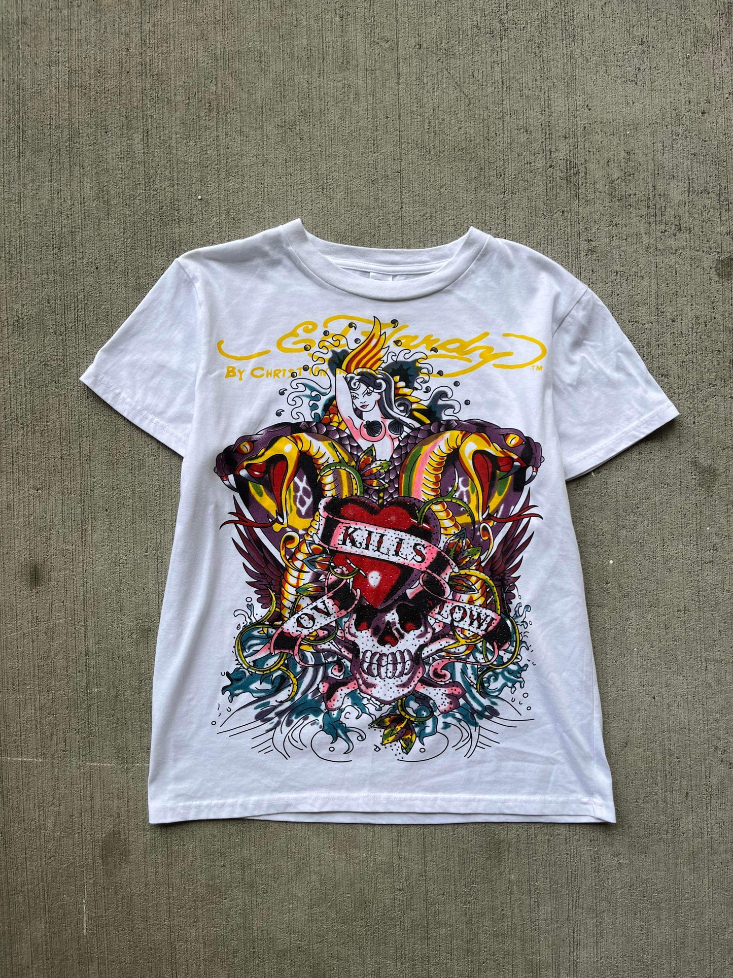 (M/L) Ed Hardy Bedazzle Tee