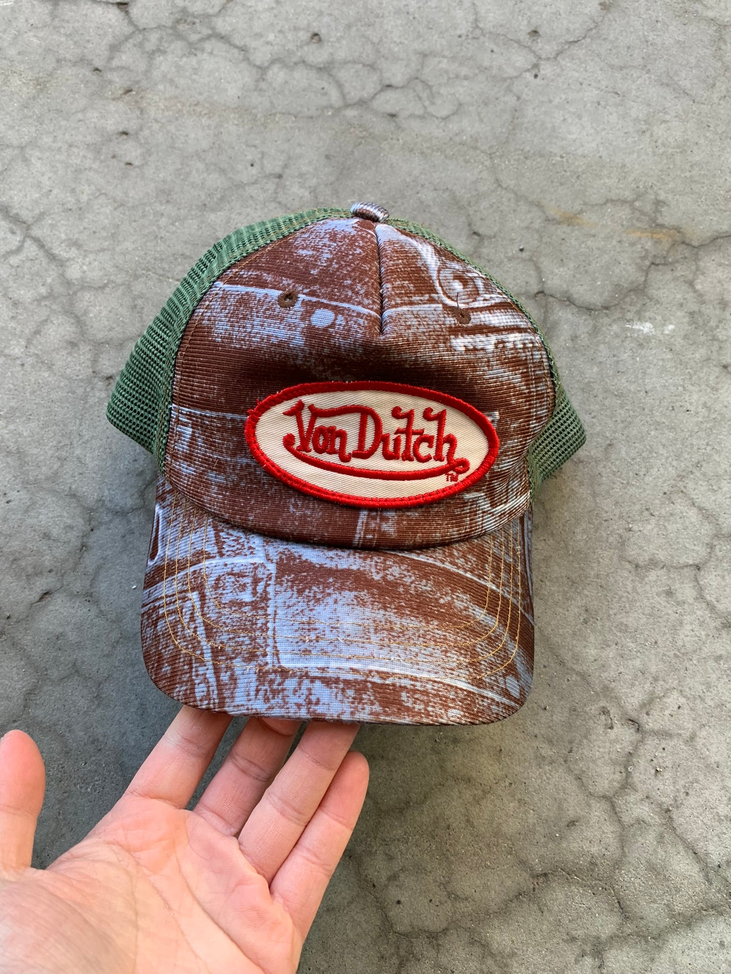 (OSFA) Von Dutch Green & Black Trucker Hat