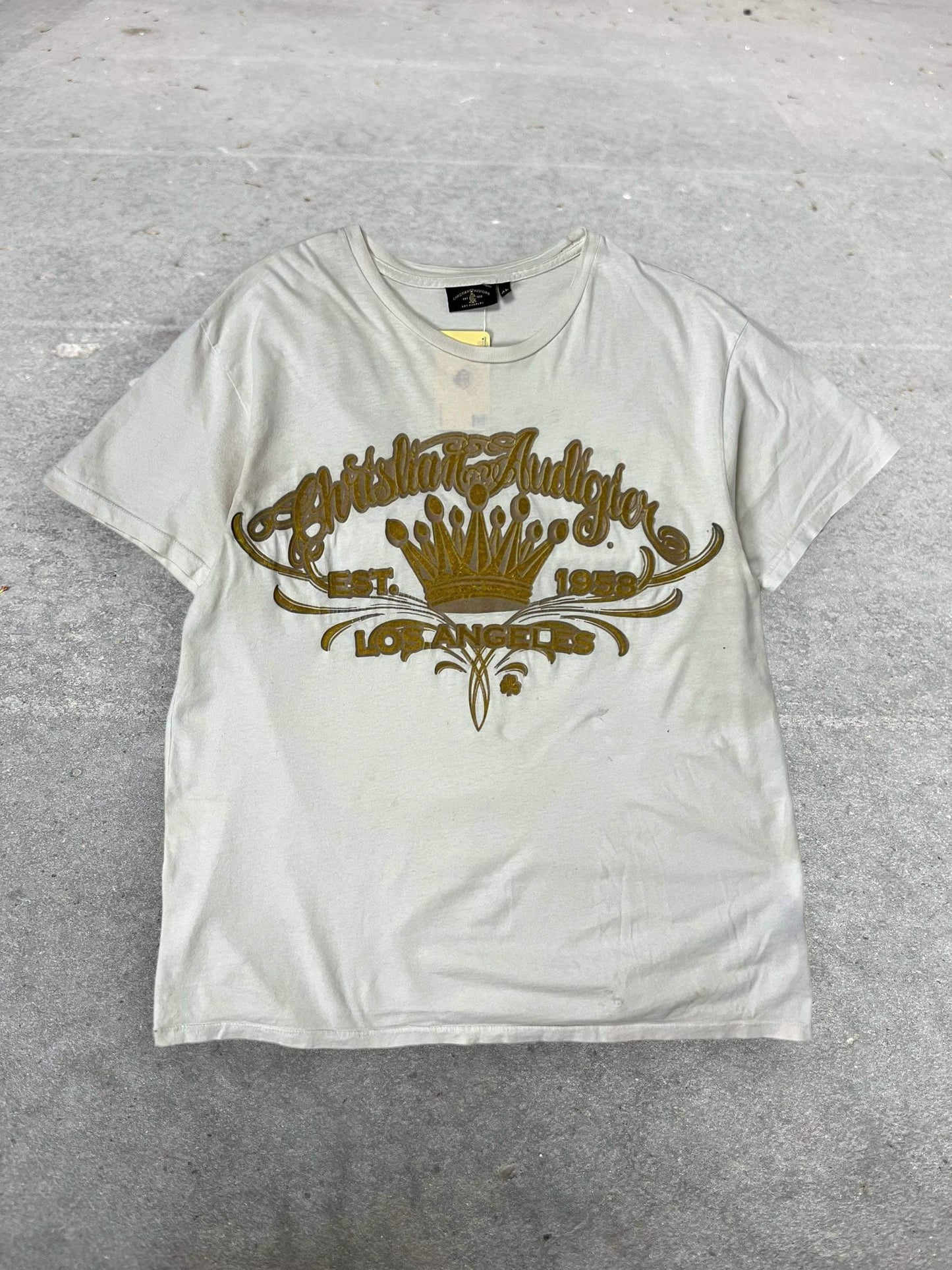 (XL) Christian Audigier Gold Script