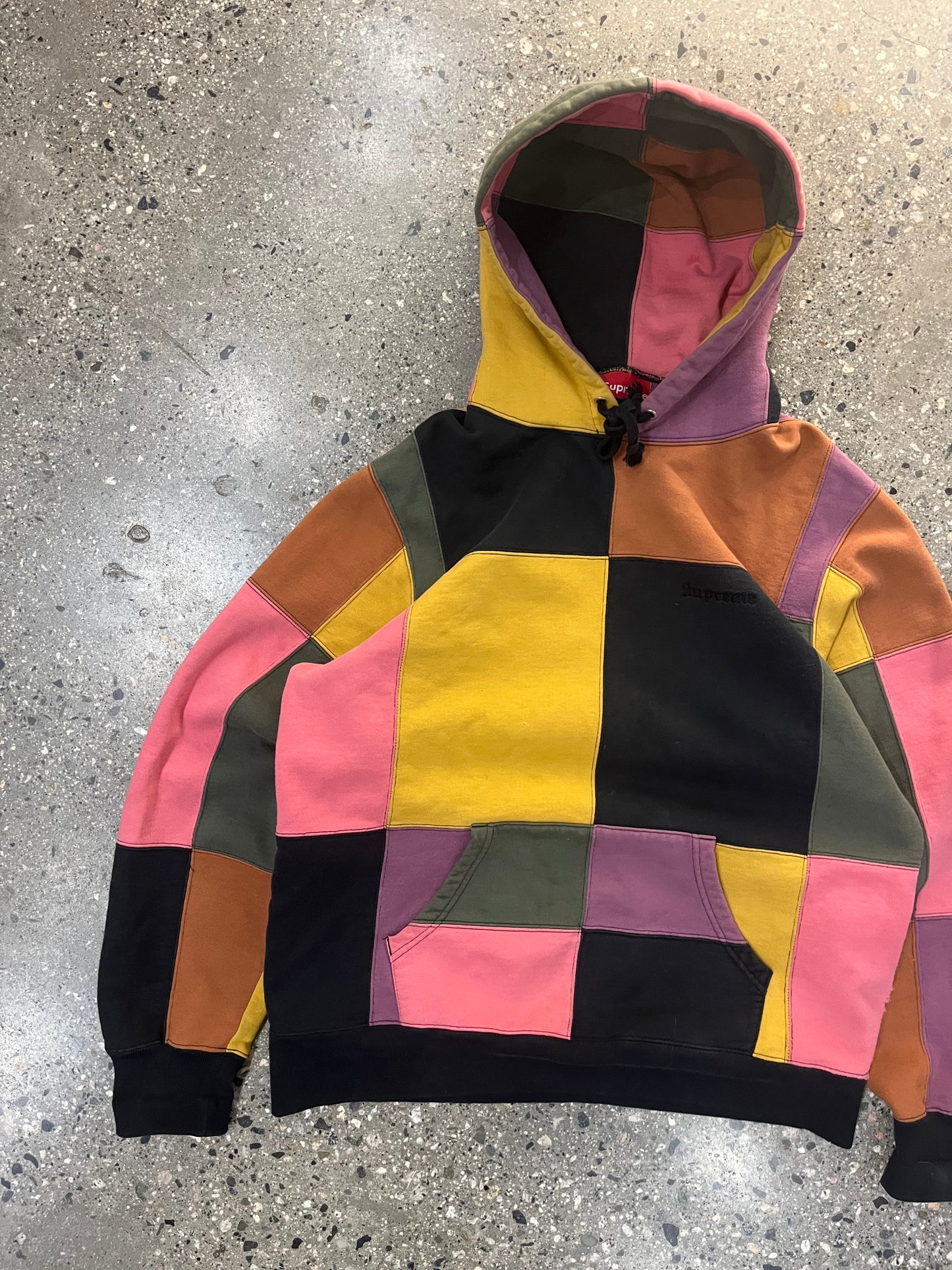 (M)  Supreme Colour-Block Squares Hoodie