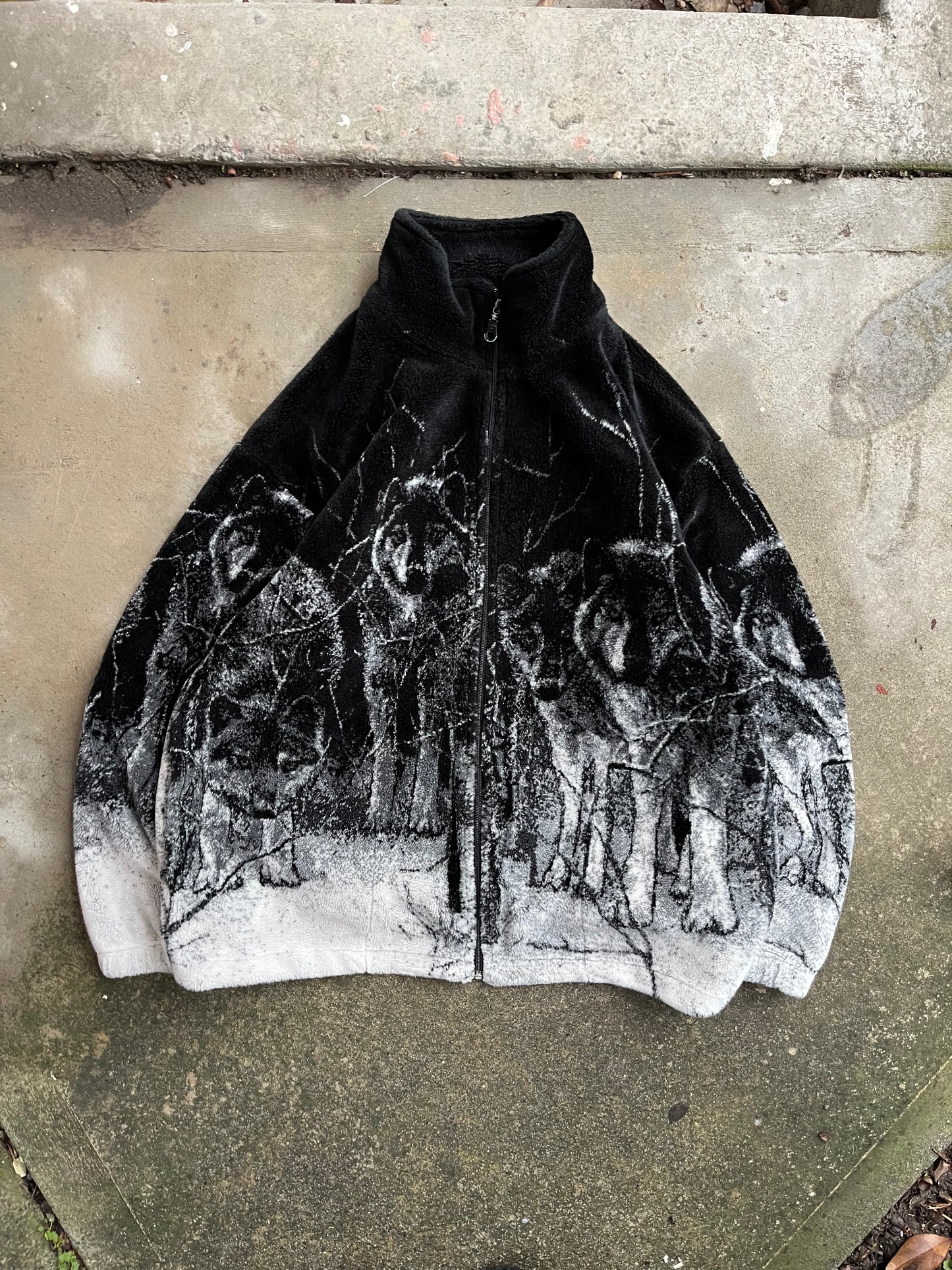 (M) 1990s Deep Pile Wolf Fleece