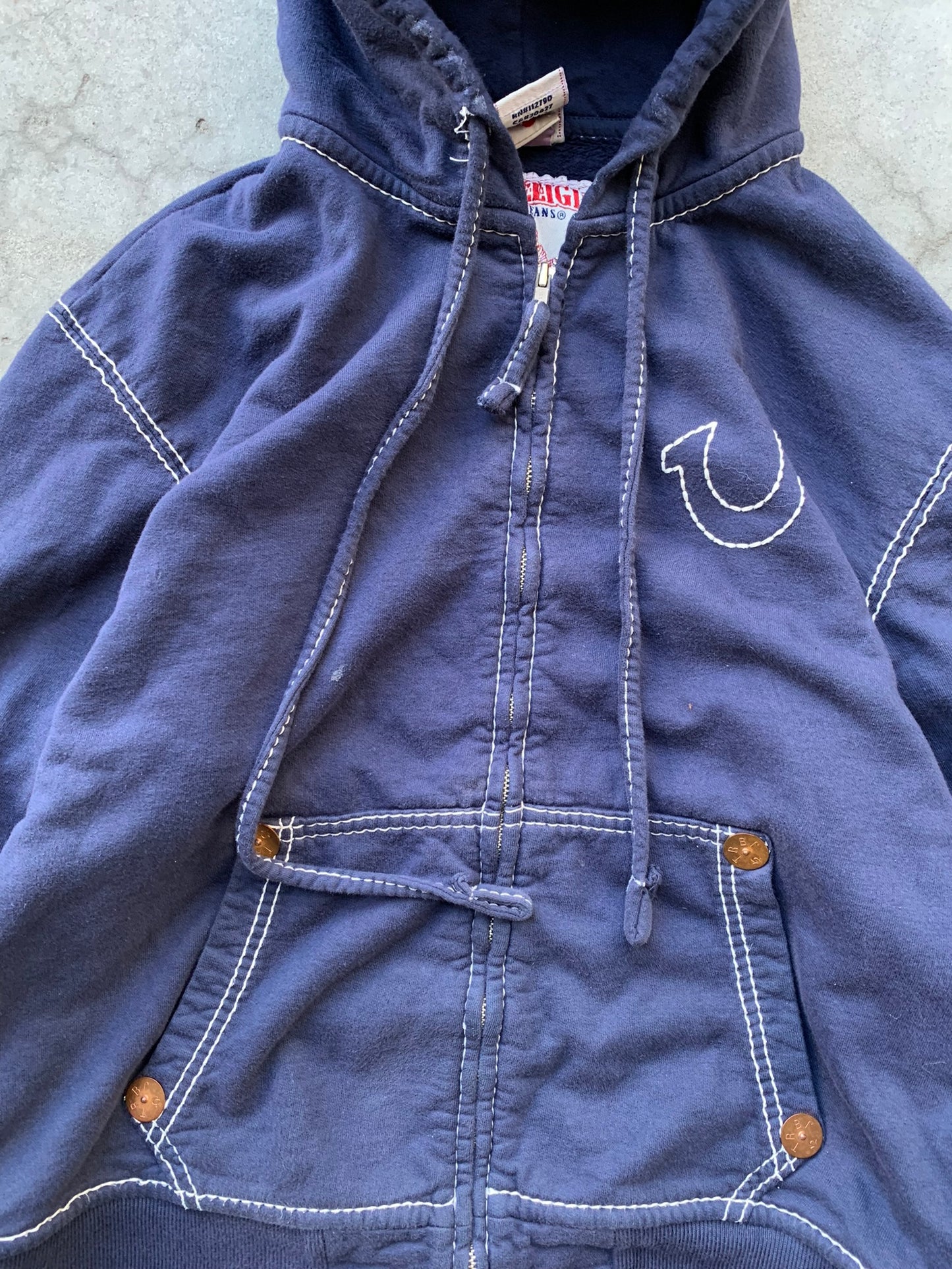 (XS) True Religion Contrast Stitch Hoodie