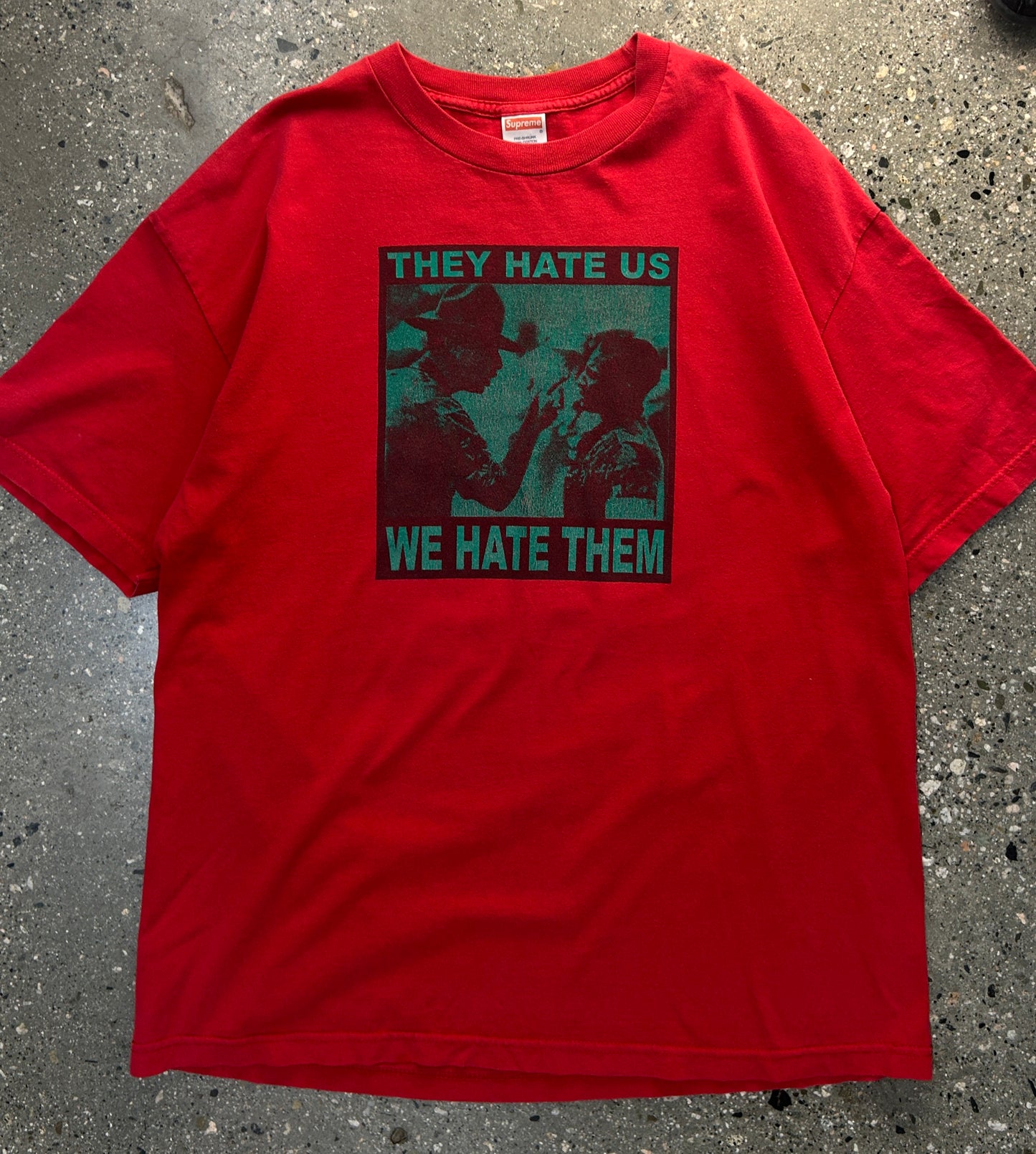 (XL) Supreme "They Hate Us We Hate Them" Graphic T-Shirt