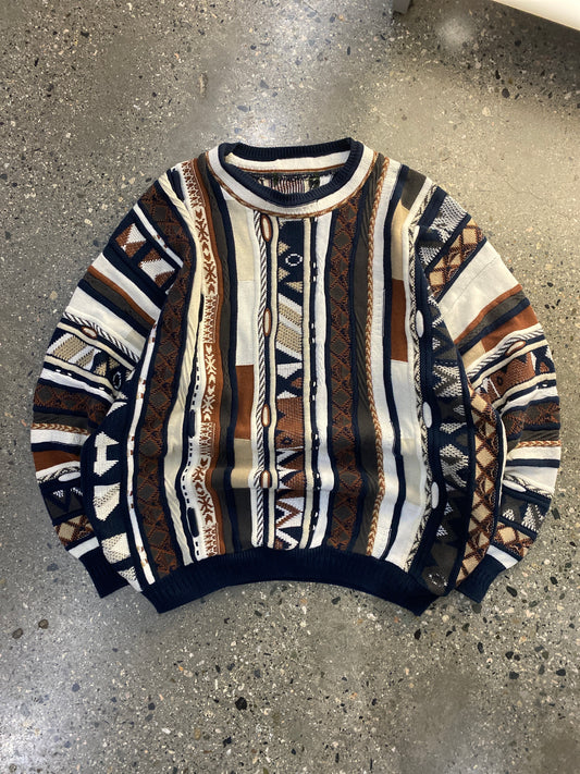 (S) Boxy 3D Coogi Style Knit