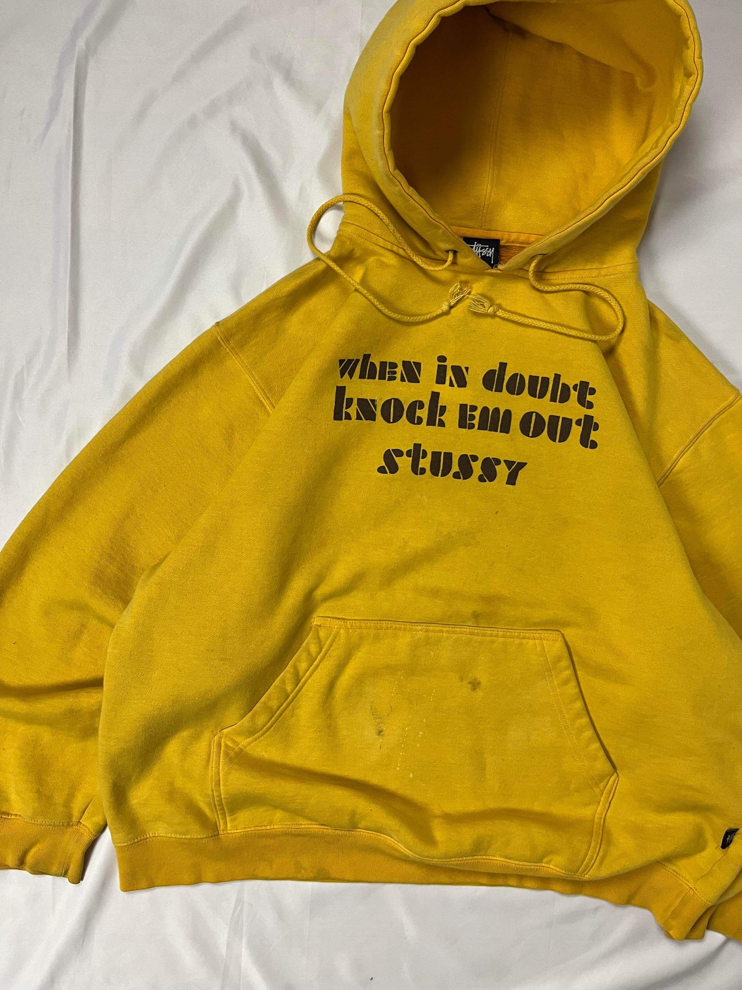 (XL/2X) 90’s Stussy Yellow Hoodie
