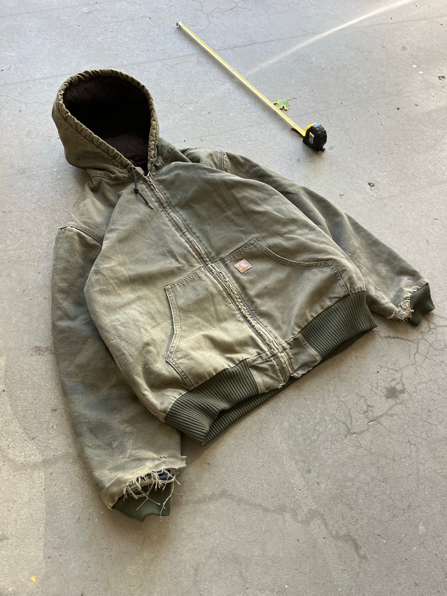 (XL) 90s Olive Sunfaded Carhartt Hooded