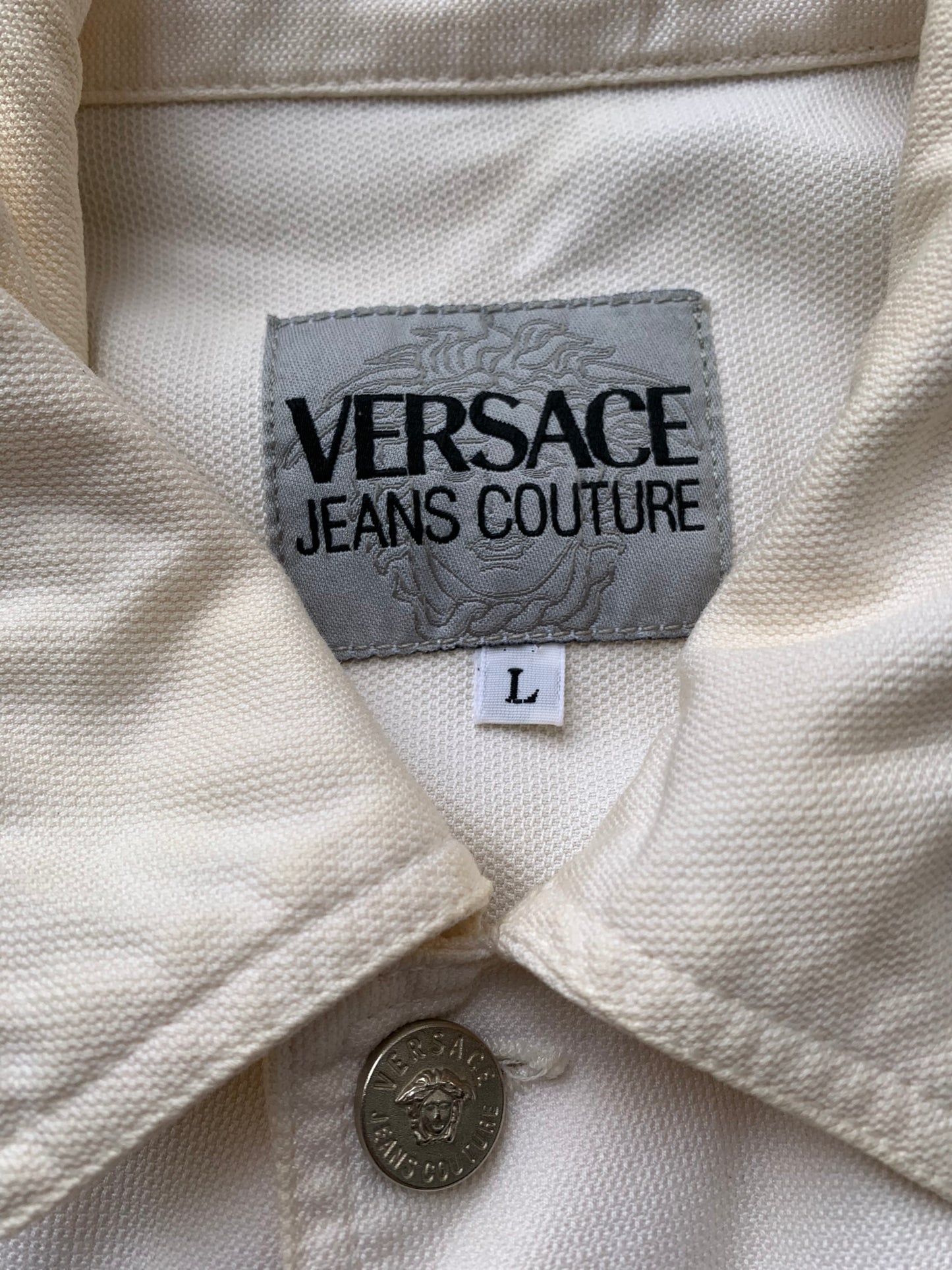 (L/XL) Versace Denim White Jacket