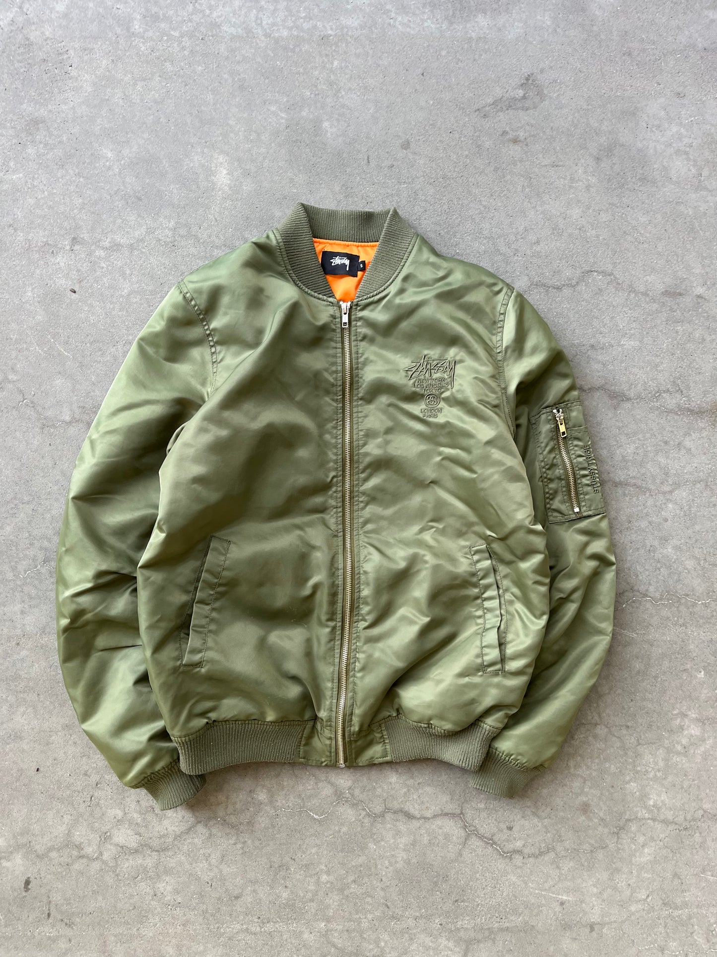 (S) 00s Stüssy Aviator Bomber Green