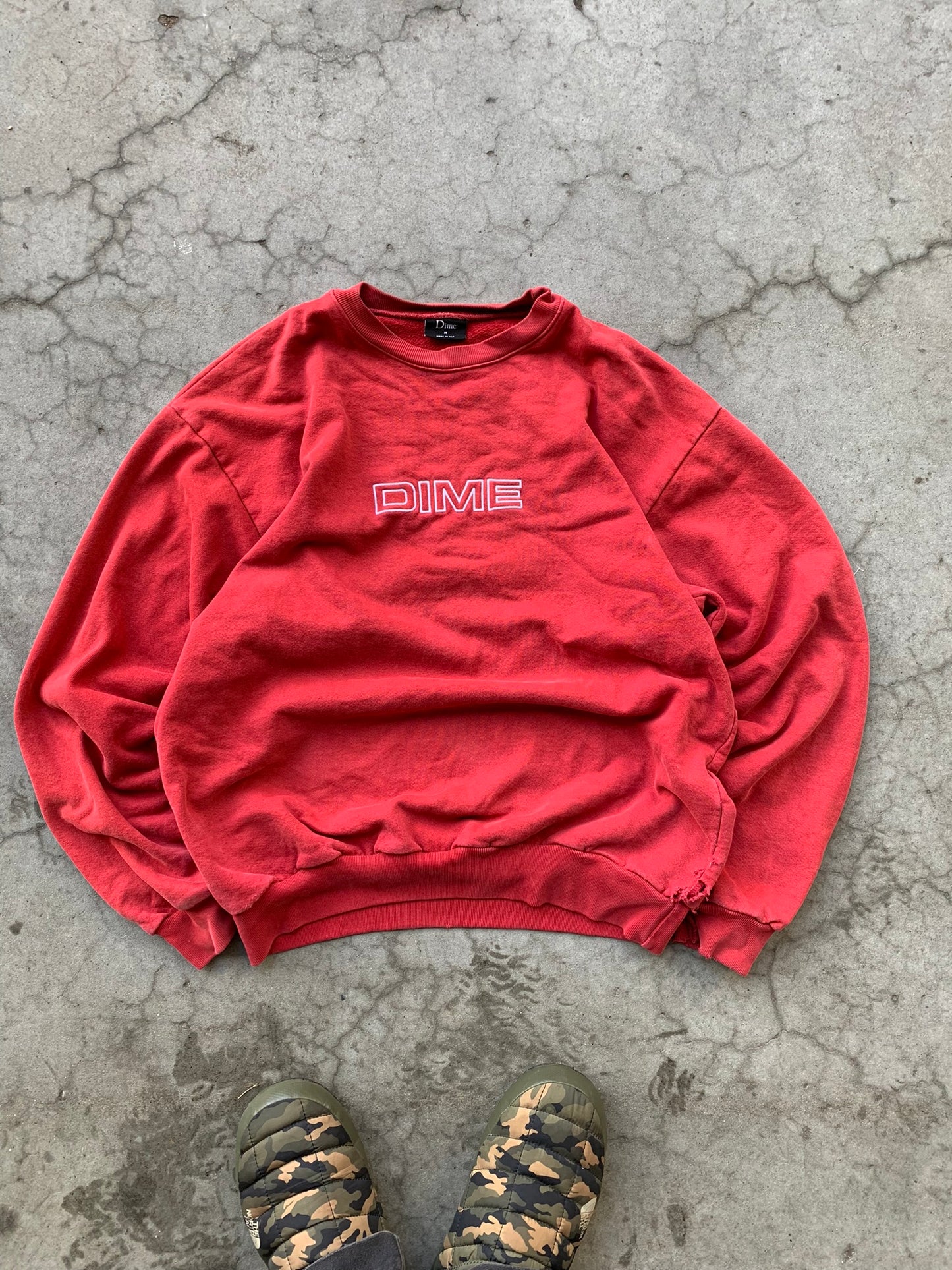 (M) Distressed Dime Crewneck