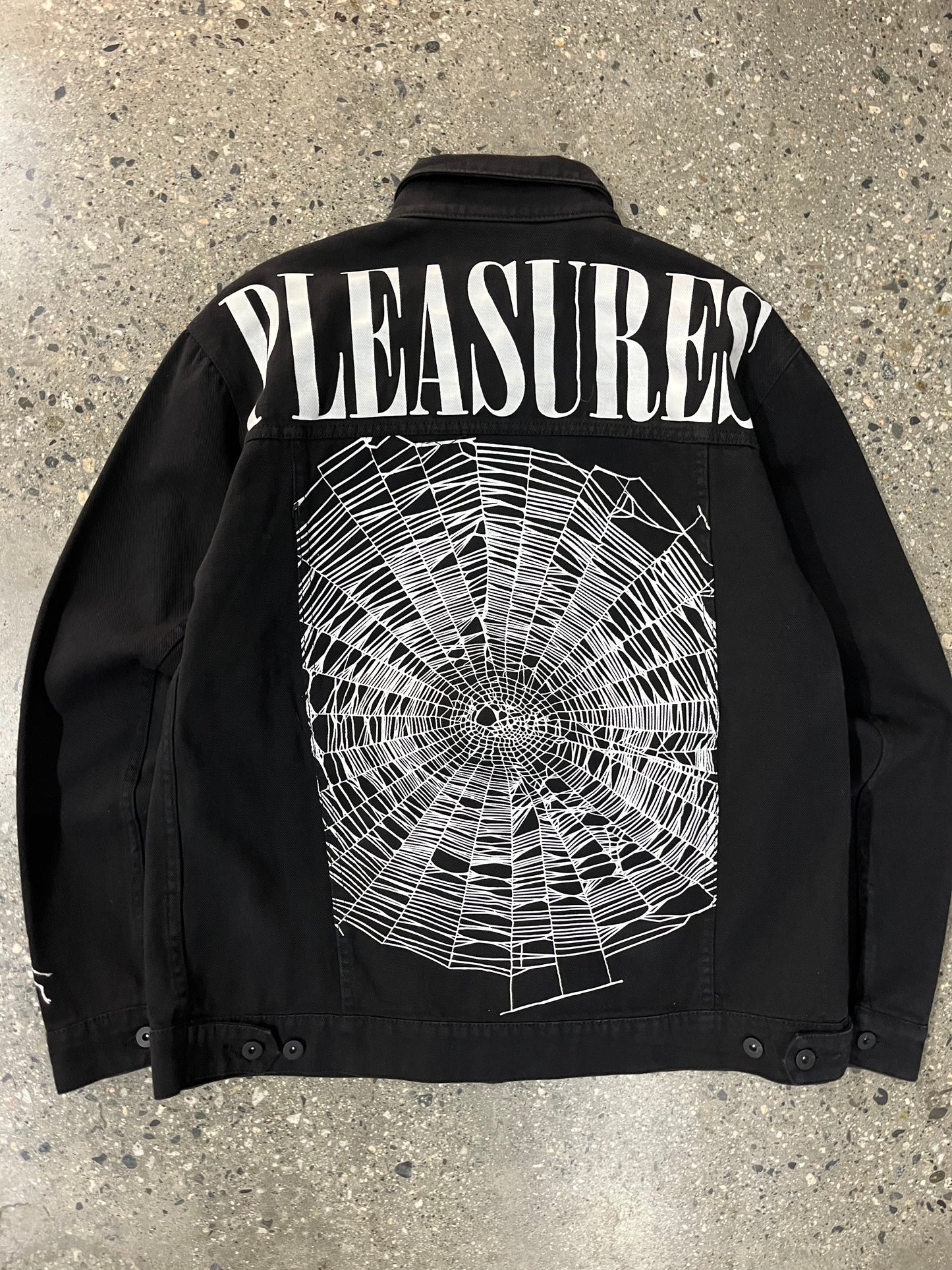 (L) 00's Pleasures web Black Denim Jacket