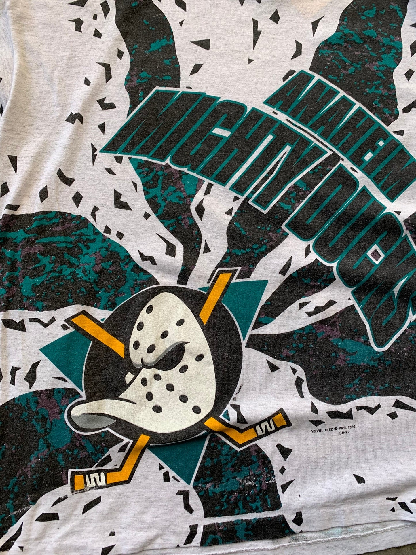 (L) 1993 Novel Tees Anaheim Might Ducks AOP