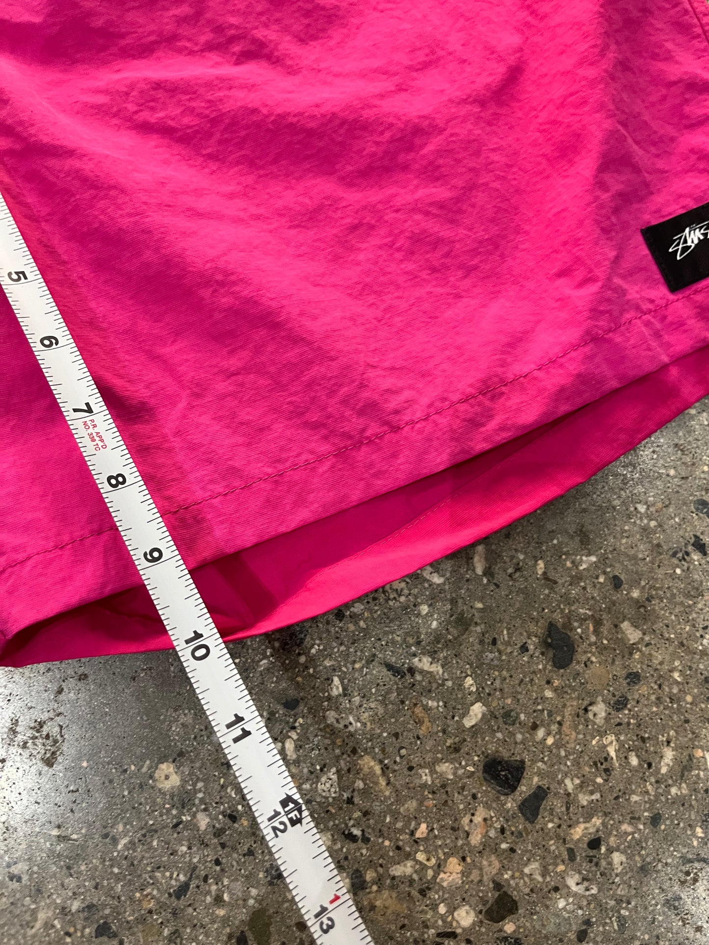 (L) Stussy Classic Script Magenta Shorts