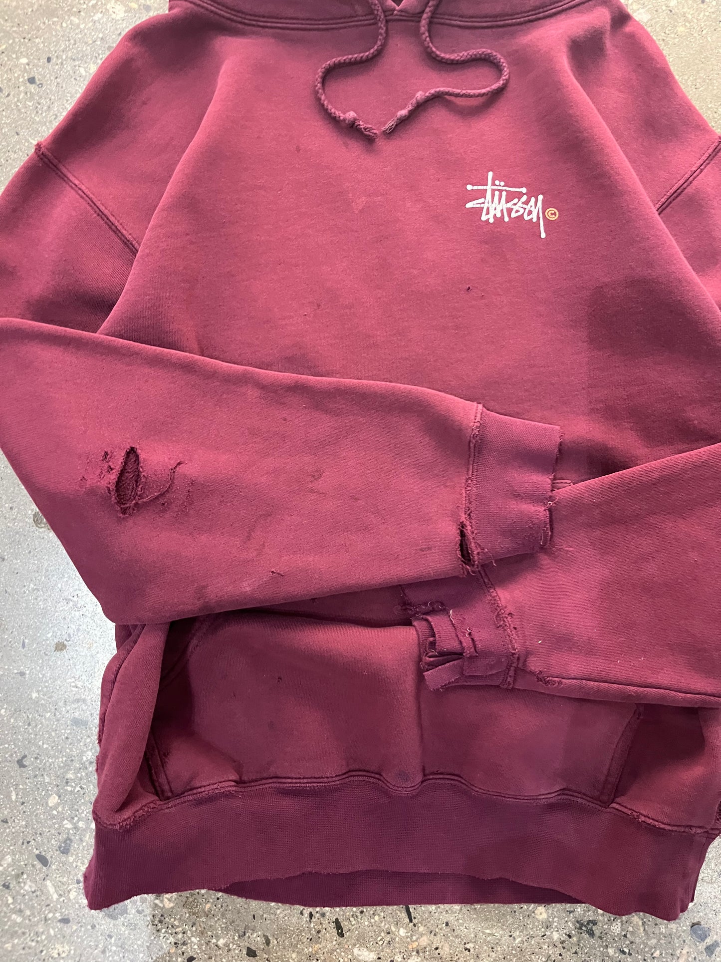 (S) Stussy Classic Script Side Graphic Hoodie