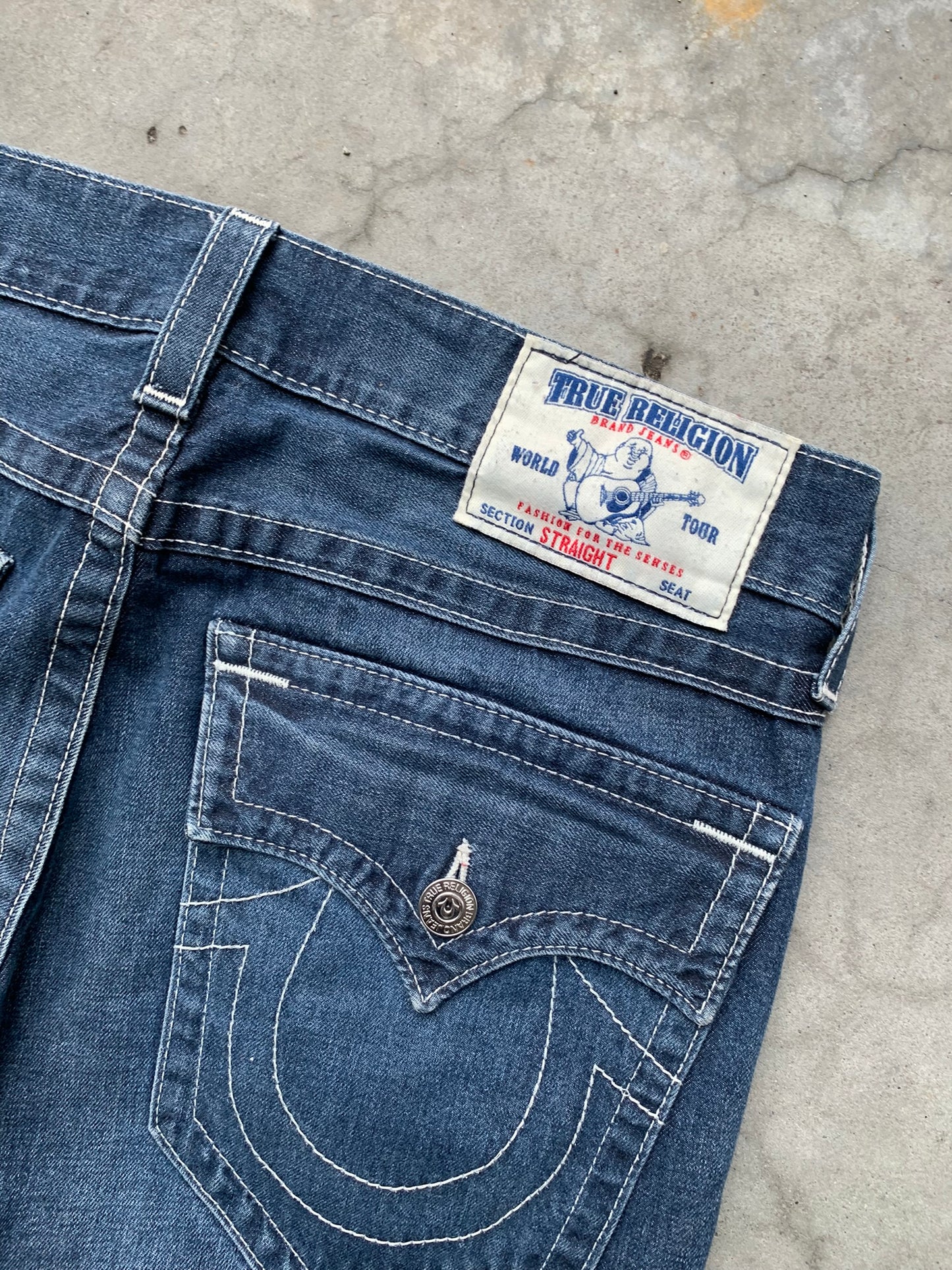 (34”) True Religion Straight Leg Denim