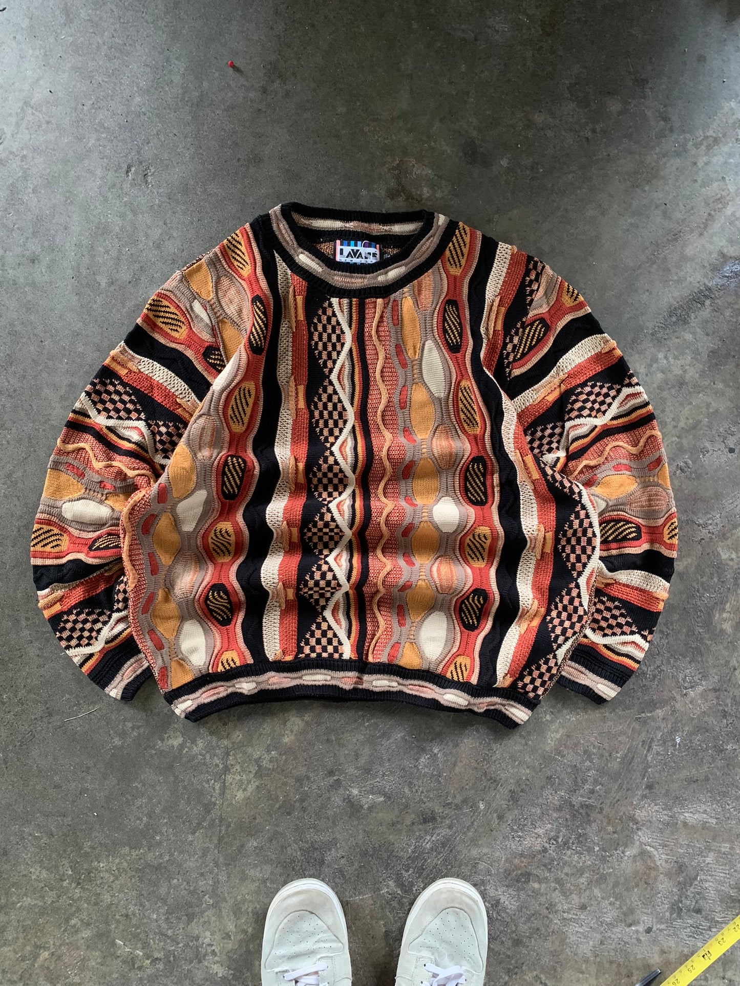 (L/XL) 90’s Deadstock Lavane 3D Texture Knit