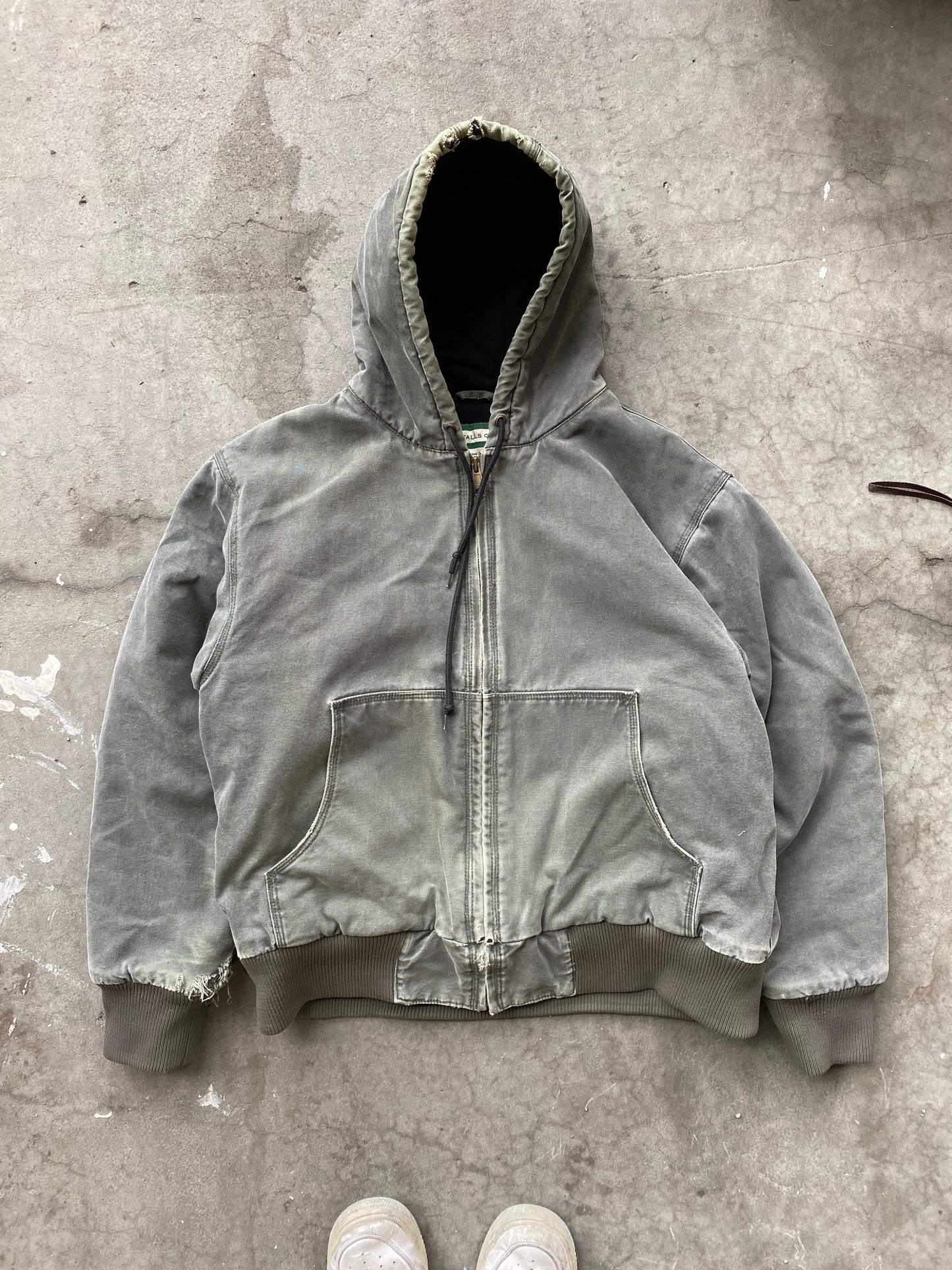 (M) 90’s Sunfaded Pistachio Green Hooded Jacket