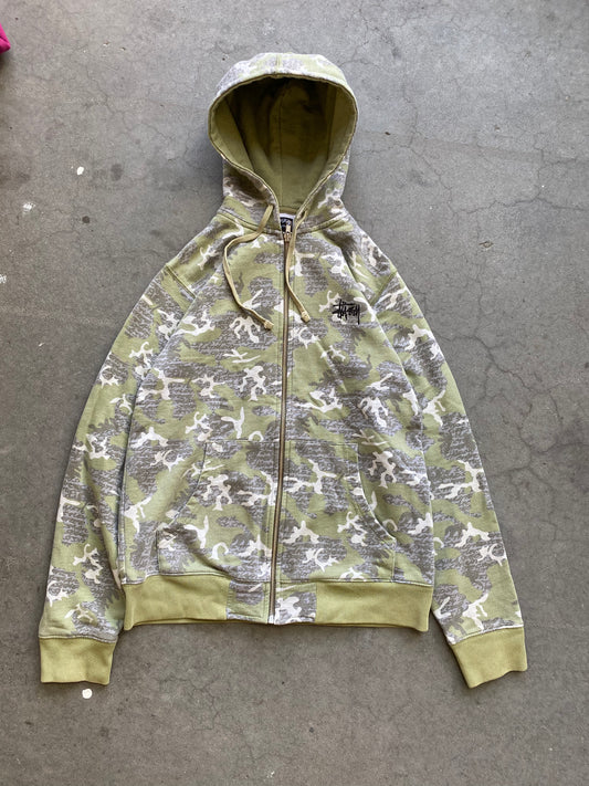 ( S ) 00’s Stüssy All Over Print Zip Up