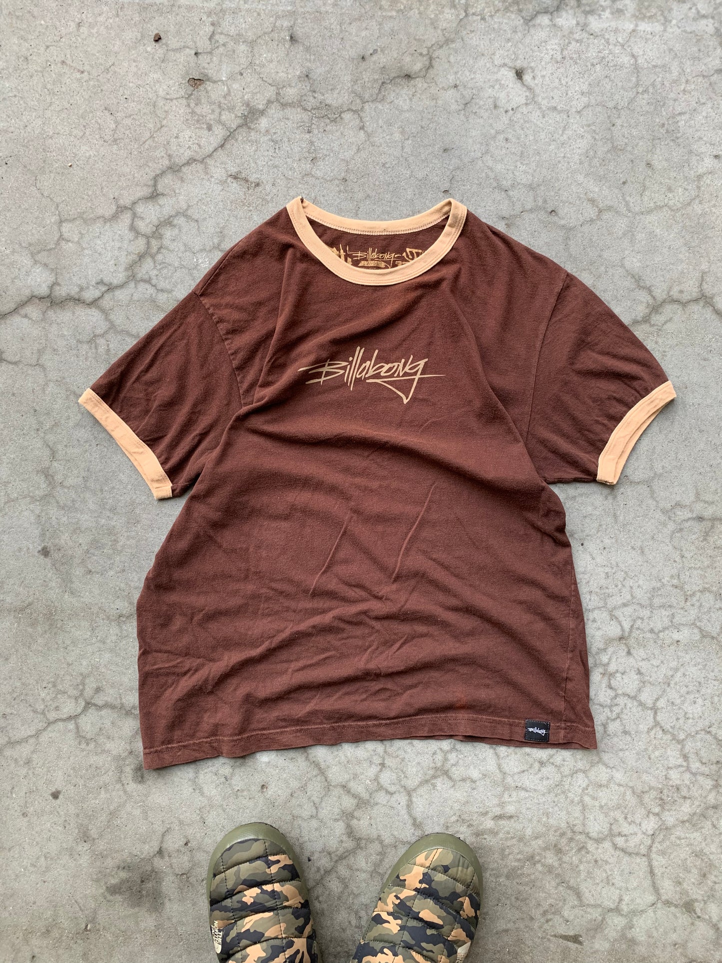 (S/M) Brown Billabong Ringer Style Tee