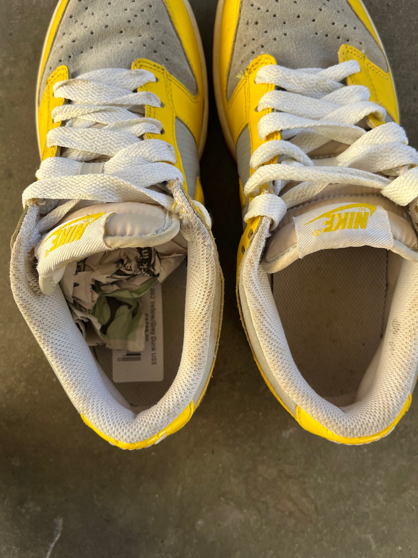 (US5) Yellow/Grey Nike Dunks