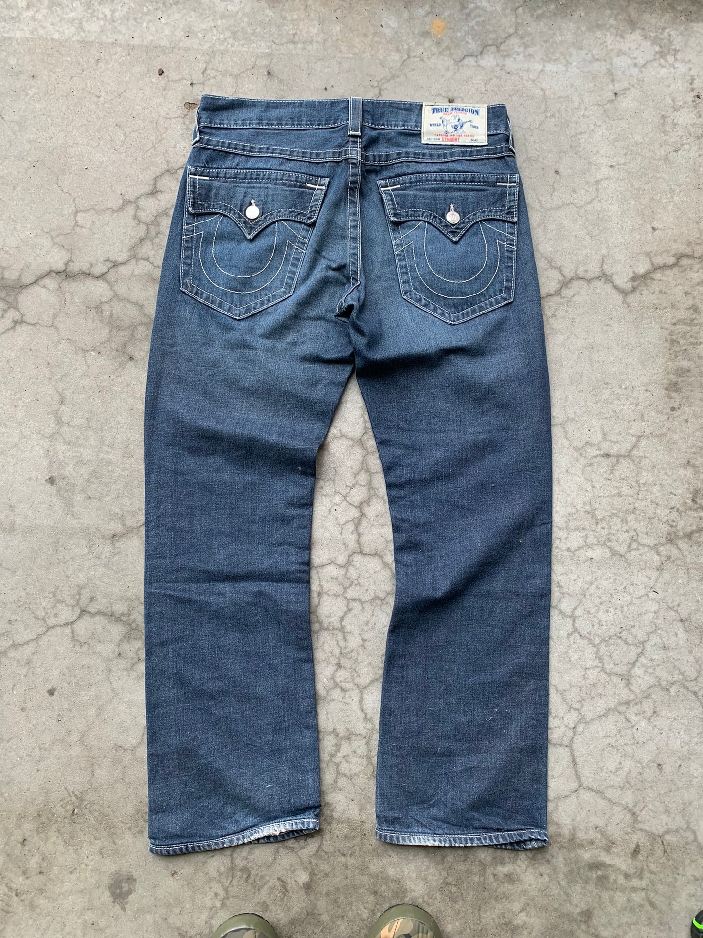 (34”) True Religion Straight Leg Denim