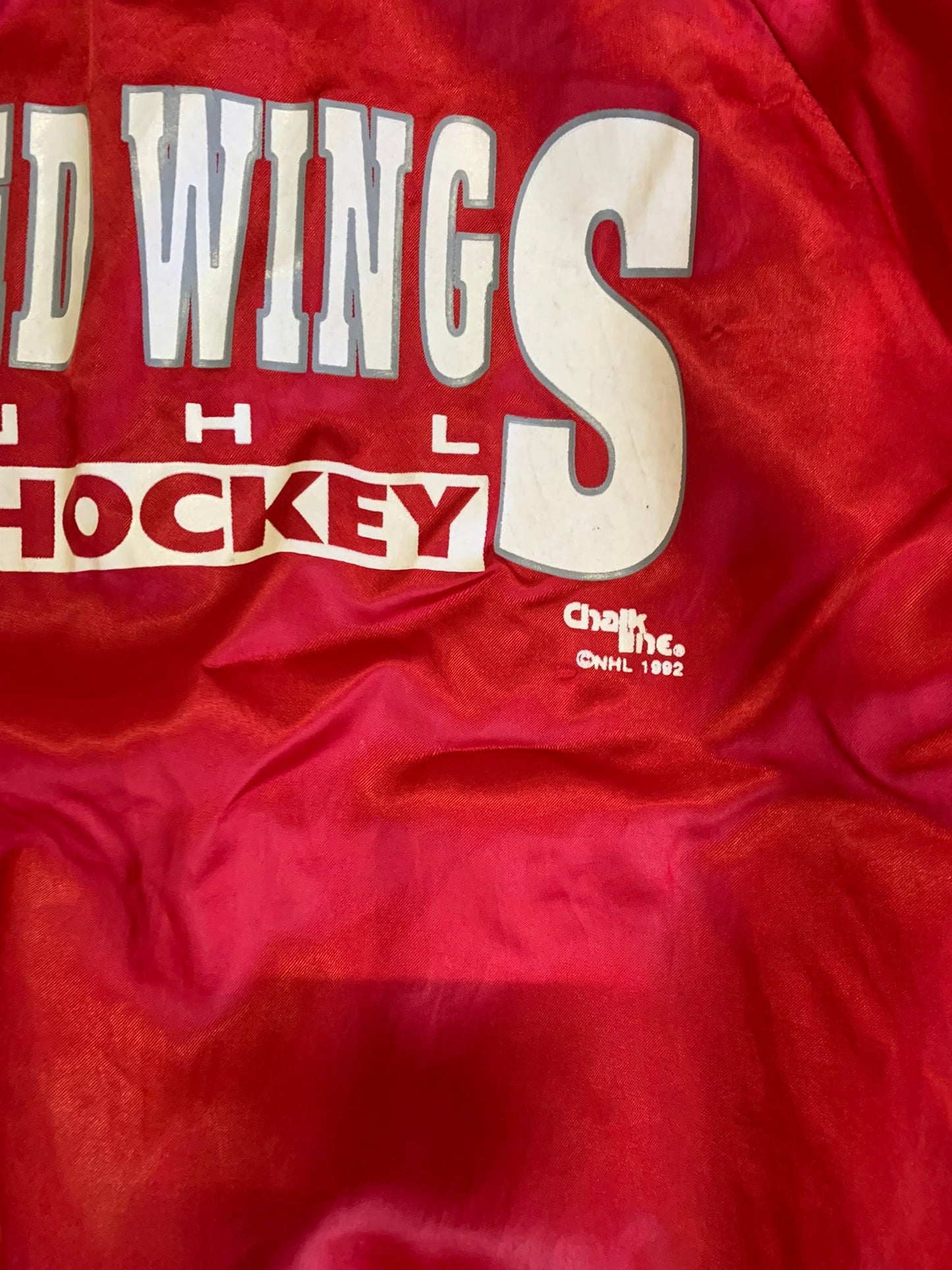 (XS) 1992 Chalkline Detroit Red Wings Satin Jacket