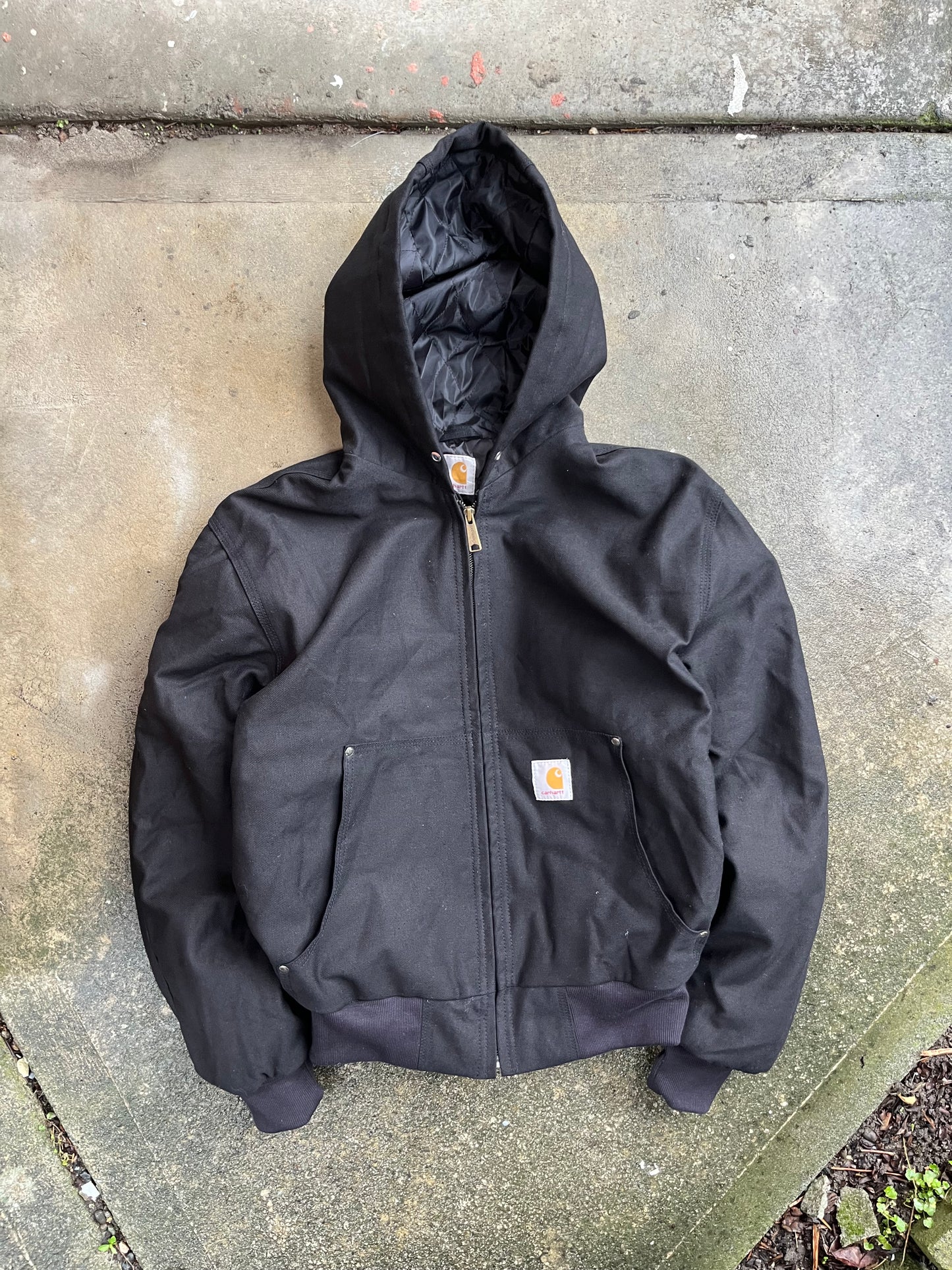 (M/L) Black Carhartt Reworked Hooded Jacket