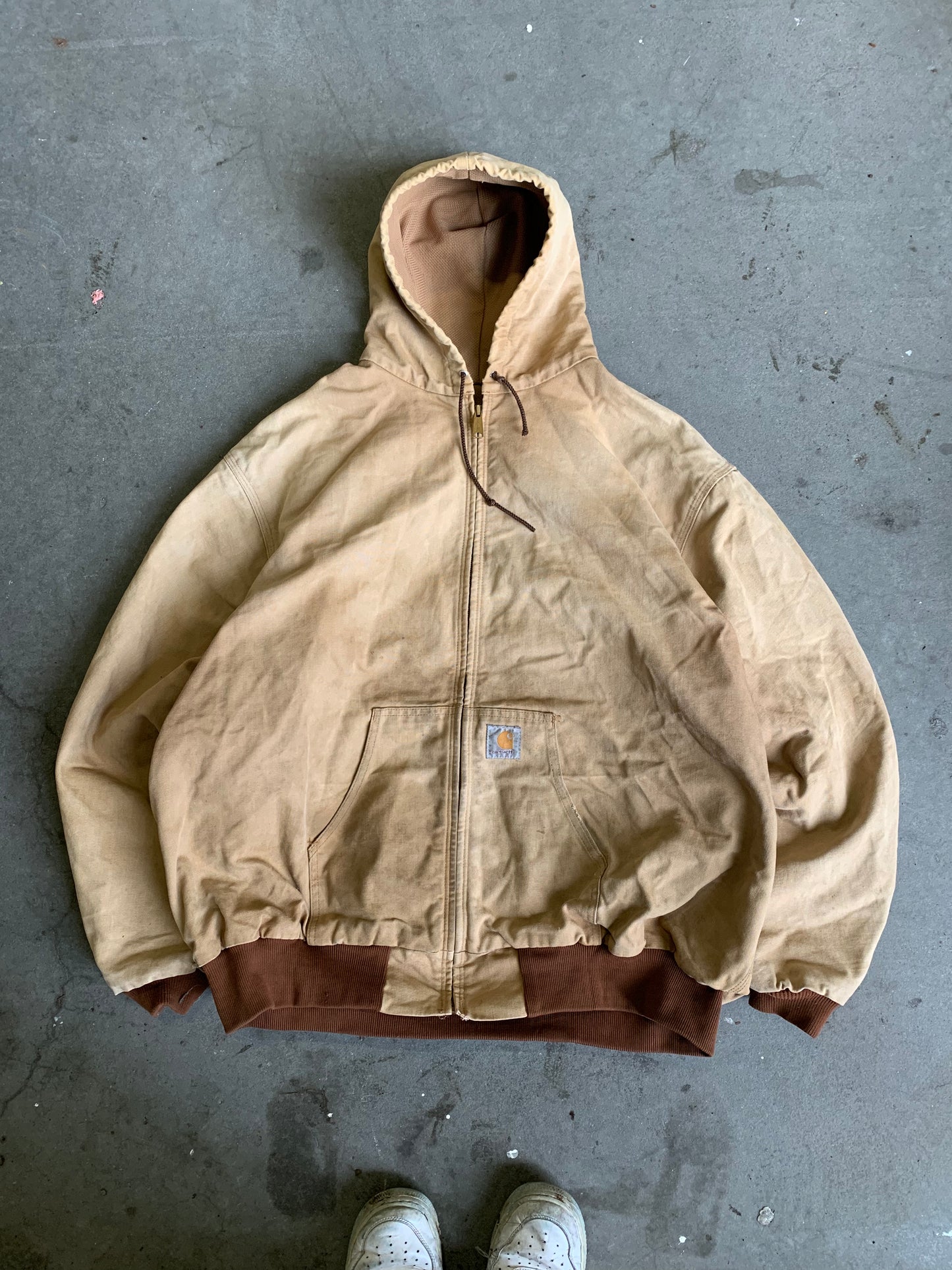 (3X) Vintage Sunfaded Carhartt Hooded Jacket