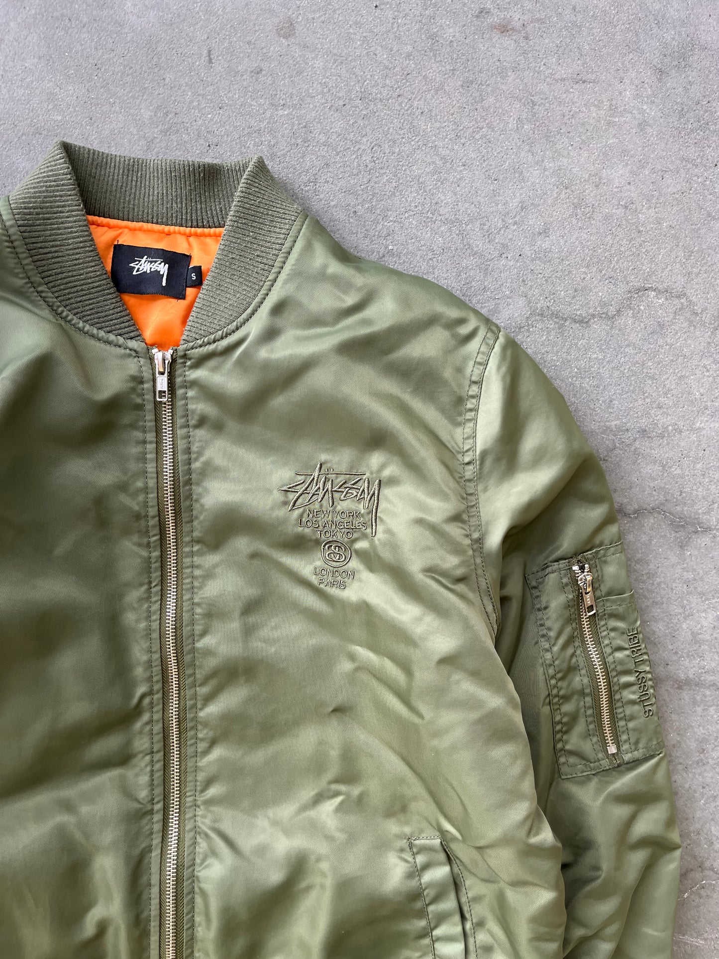 (S) 00s Stüssy Aviator Bomber Green