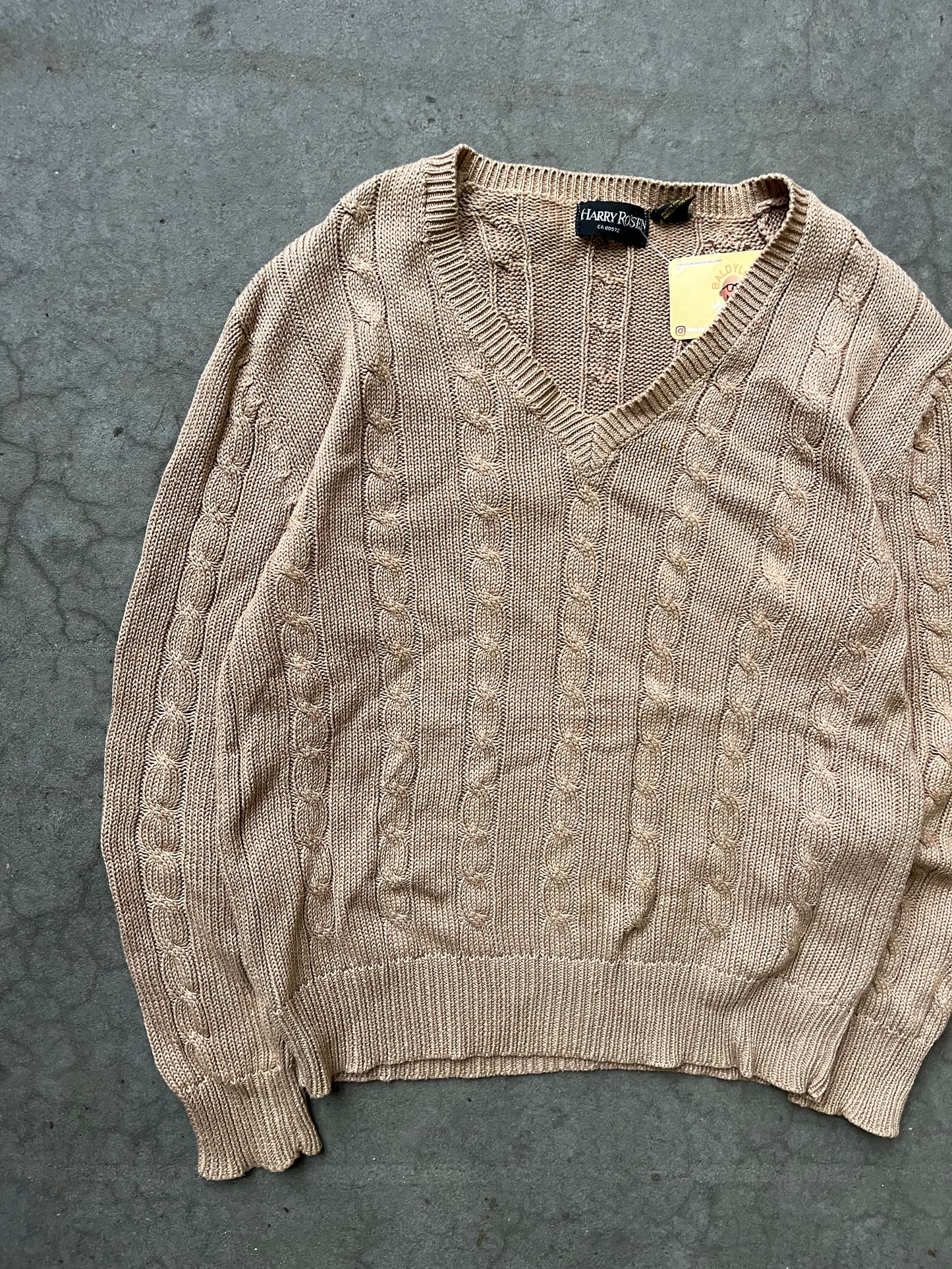 (S) 90s Vintage Harry Rosen Cable Knit