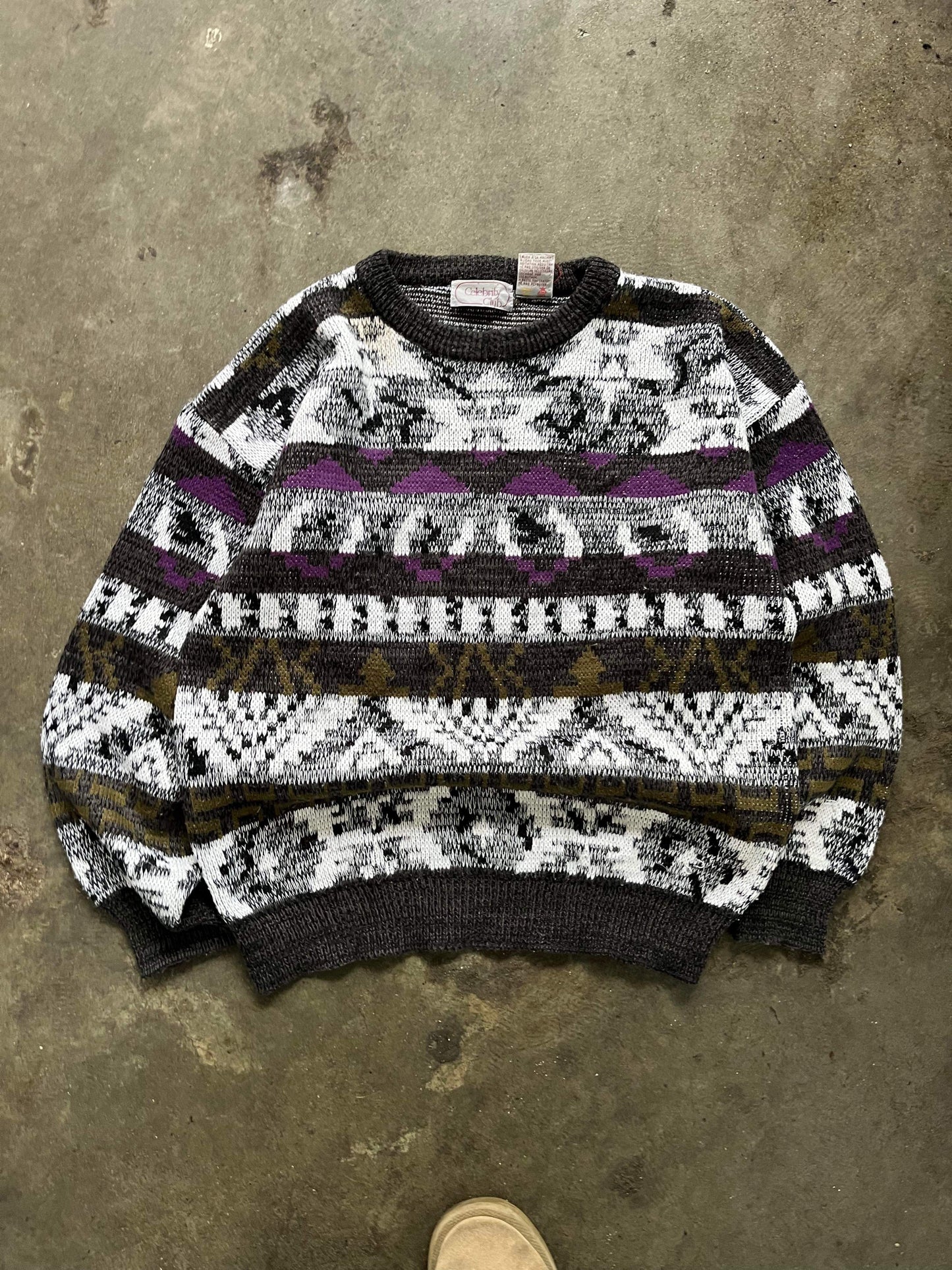 (M) 80’s Pattern Knit