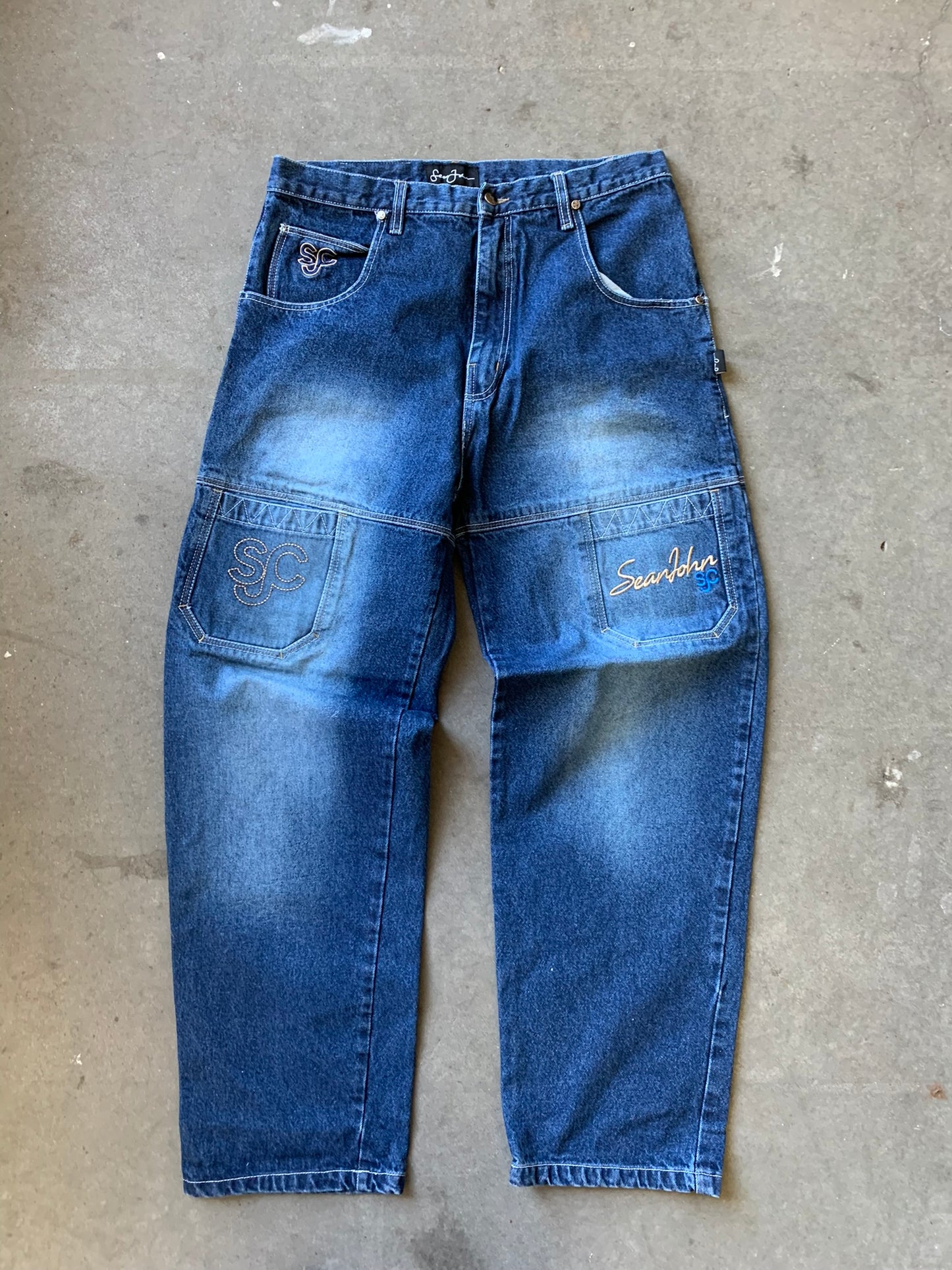 (36”) Sean John Multi Pocket Sunfaded Denim