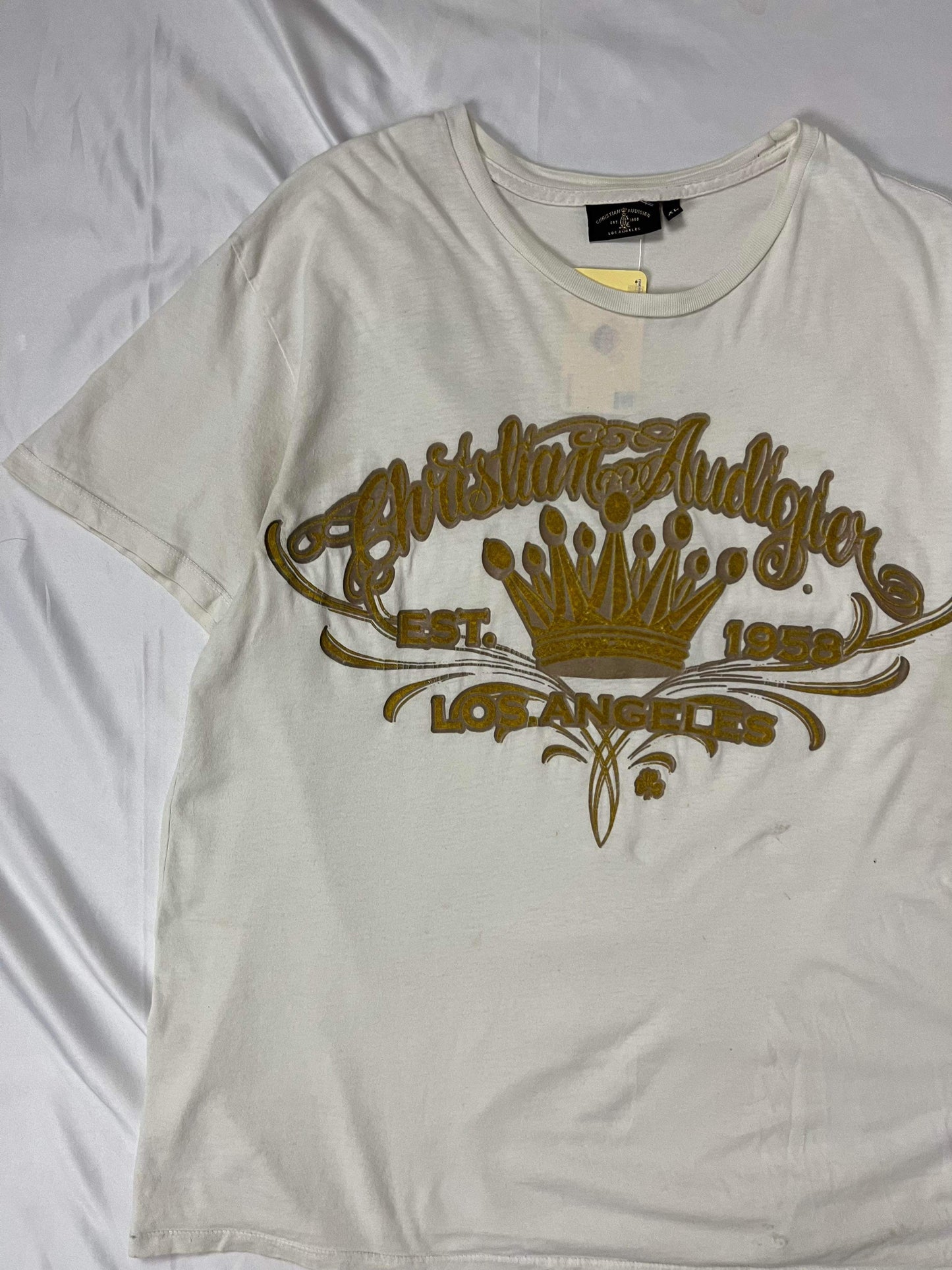 (XL) Christian Audigier Gold Script