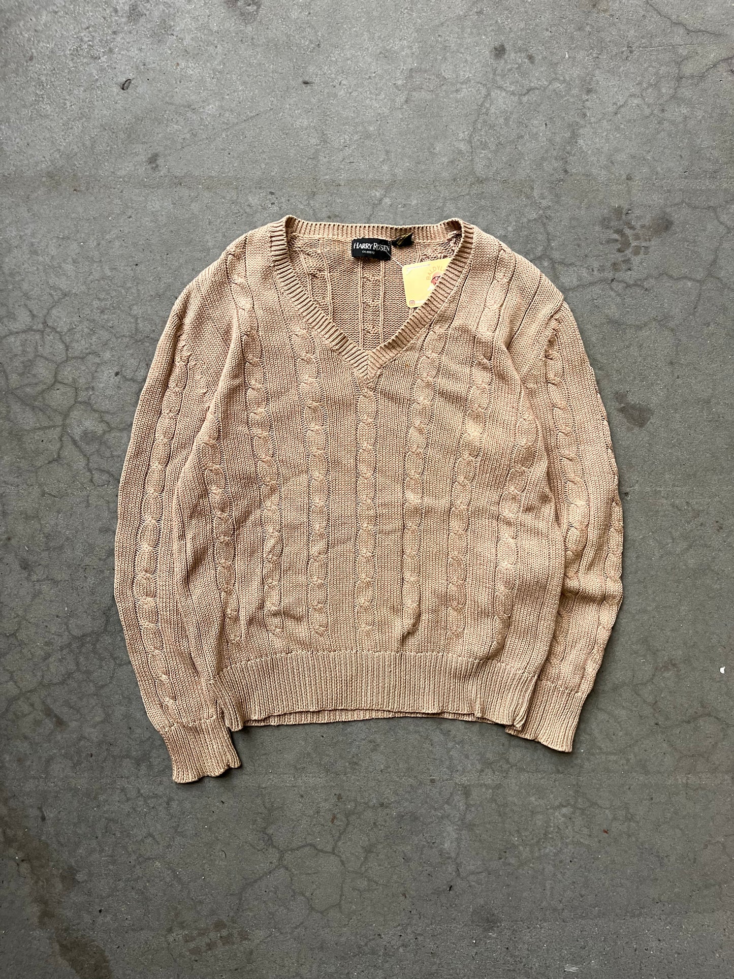 (S) 90s Vintage Harry Rosen Cable Knit