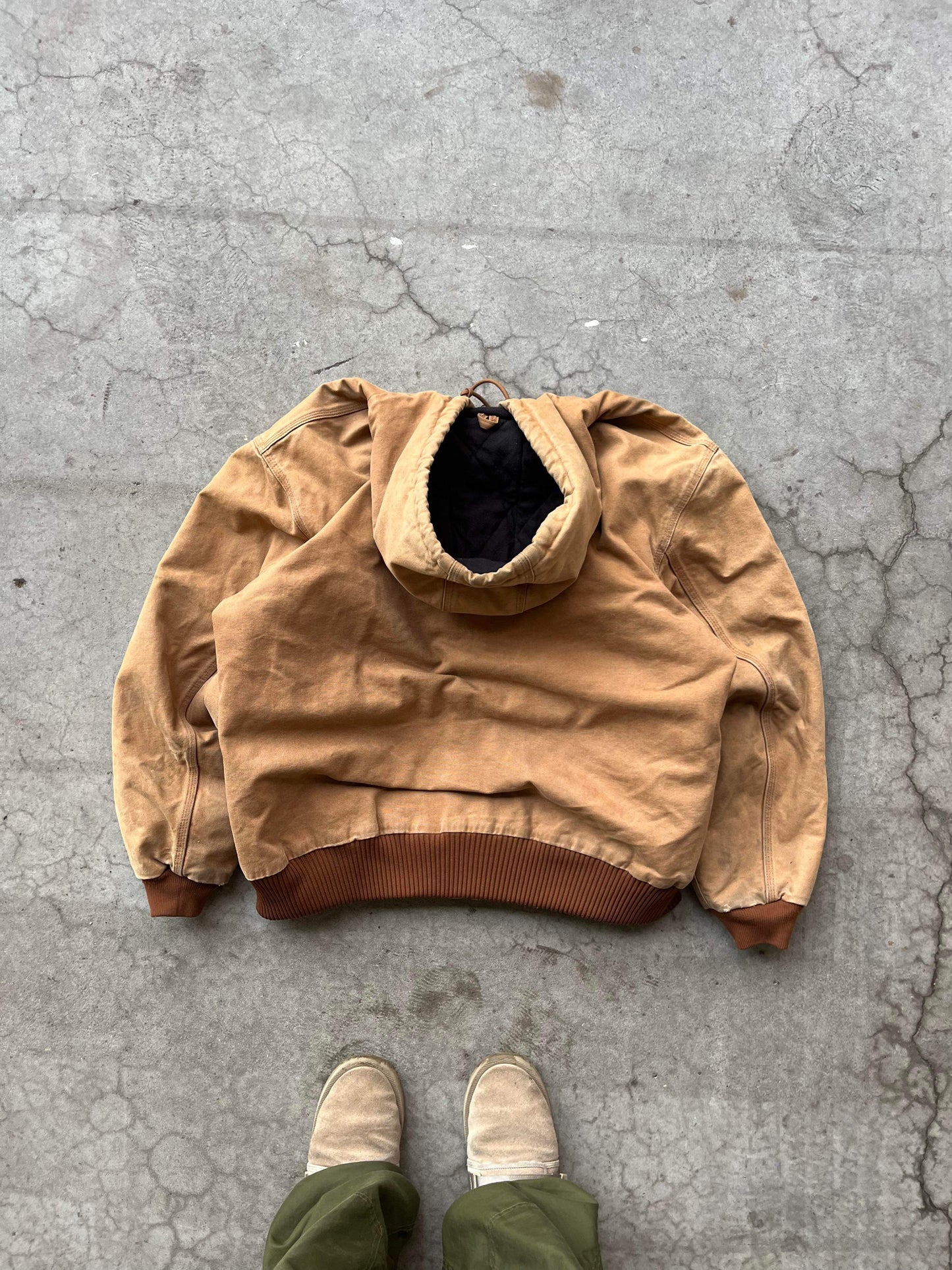 (2X) Vintage Distressed Carhartt Hooded Jacket