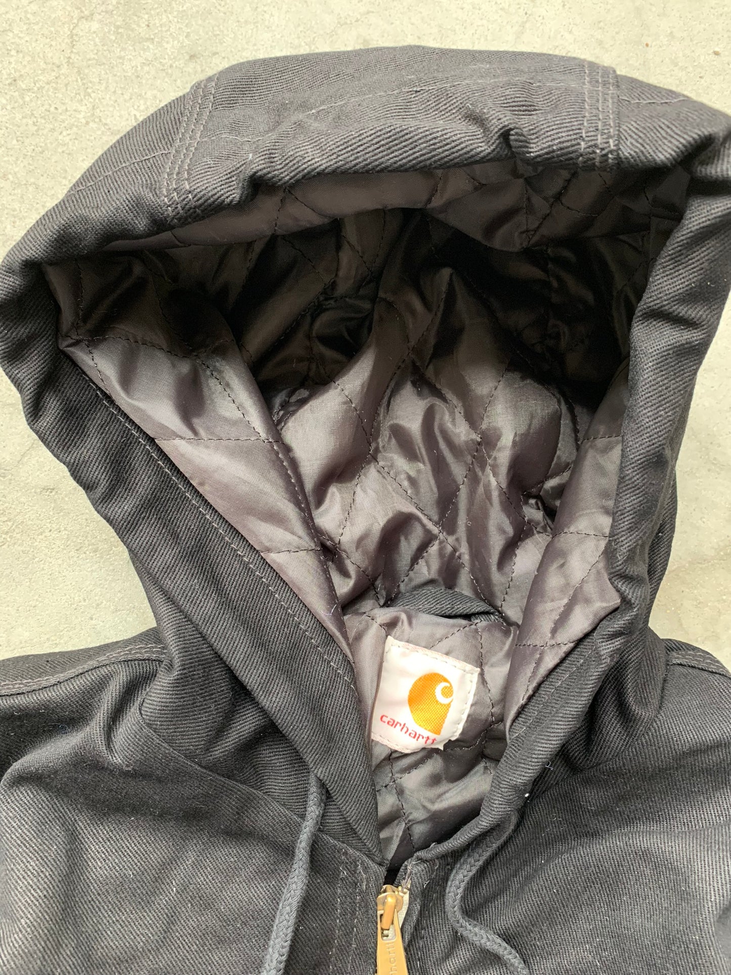 (M/L) Black Carhartt Reworked Hooded Jacket