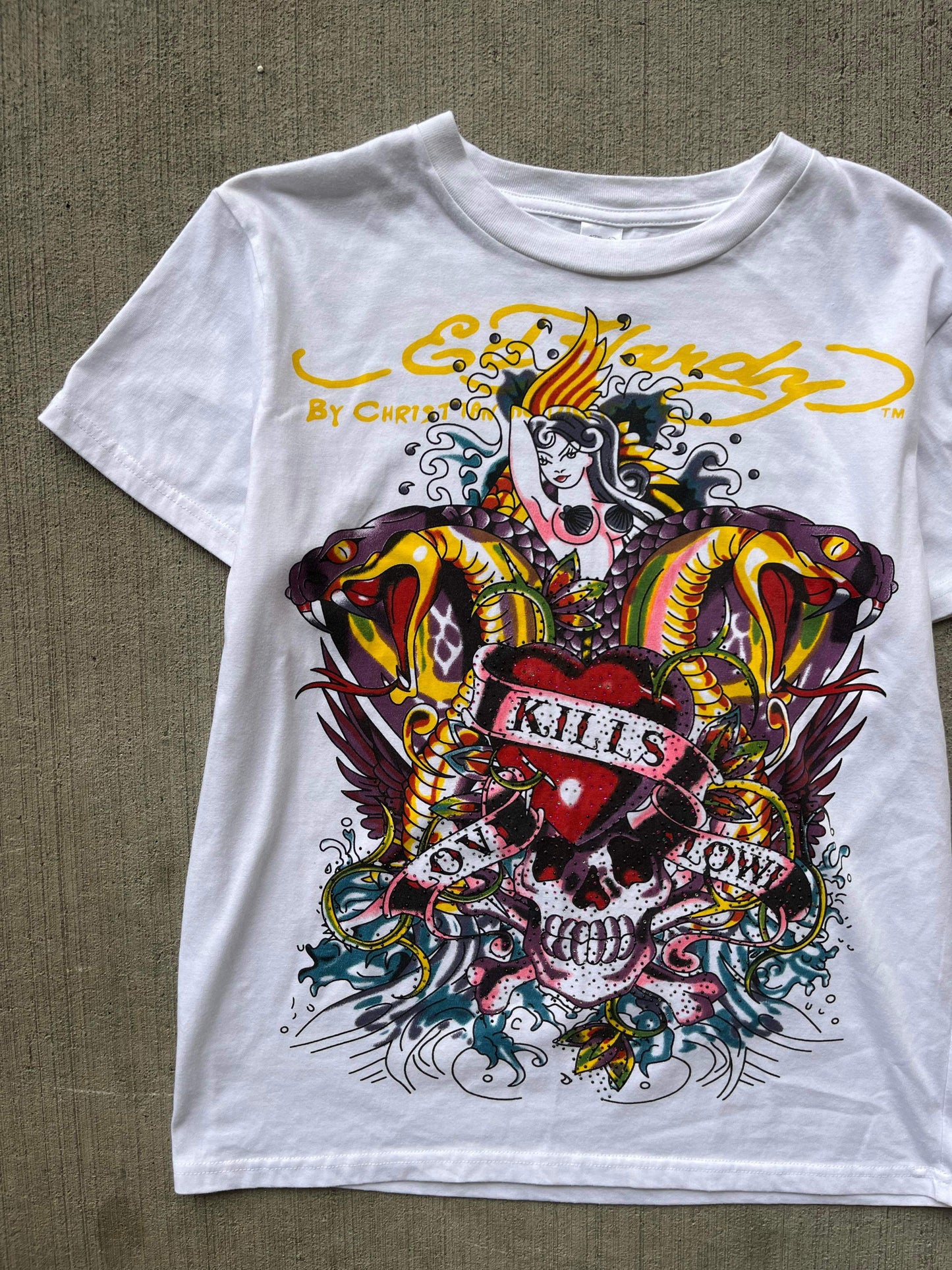 (M/L) Ed Hardy Bedazzle Tee