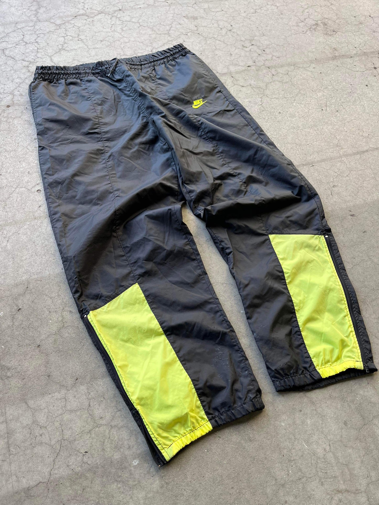 (34”) Vintage Color Block Windbreaker Pants